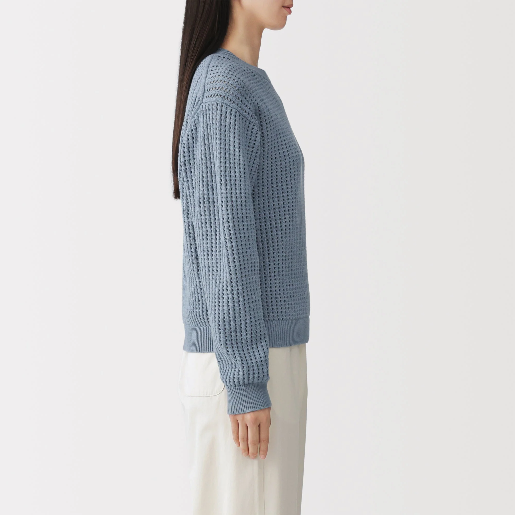 Cotton Blend Mesh Sweater - Image 45