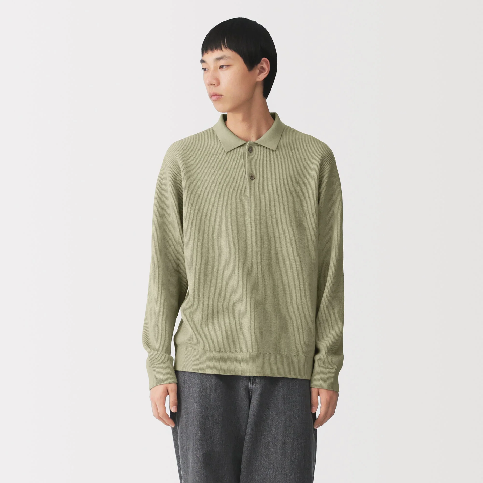 Cotton Blend Polo Sweater - Image 10