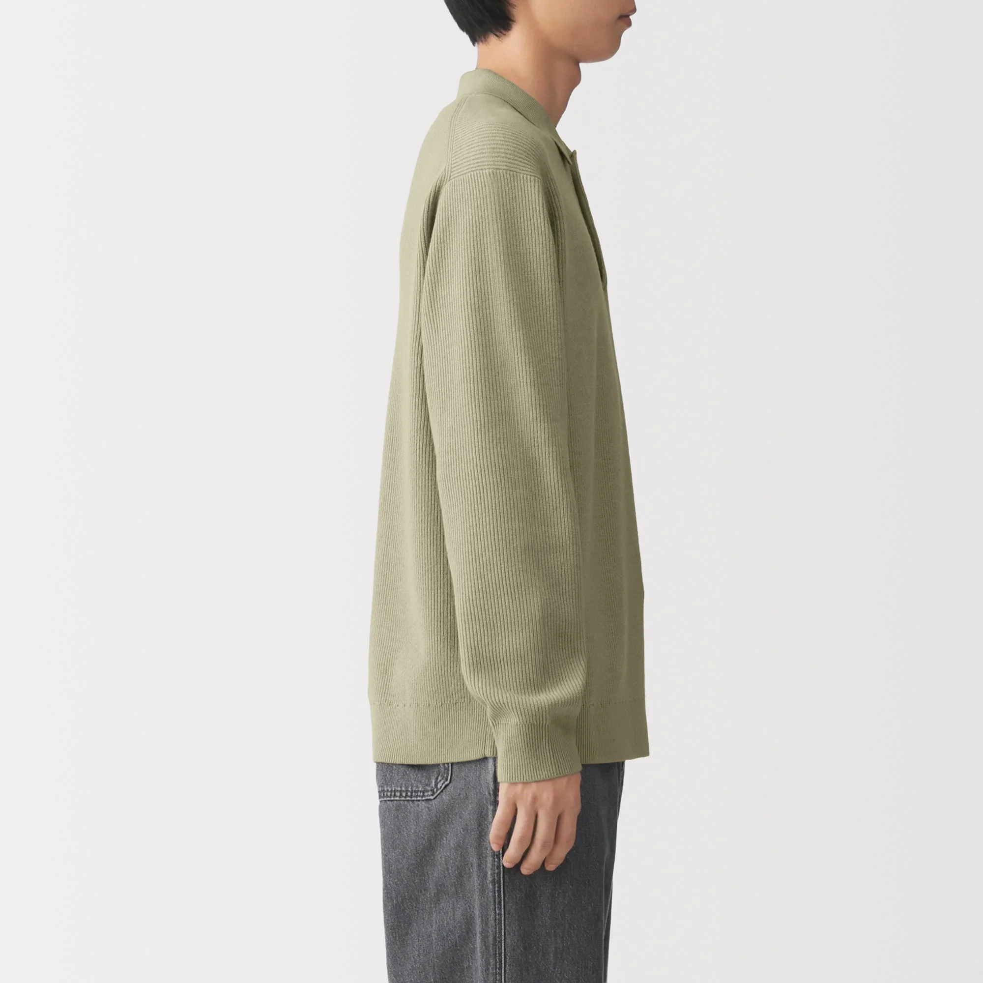 Cotton Blend Polo Sweater - Image 12