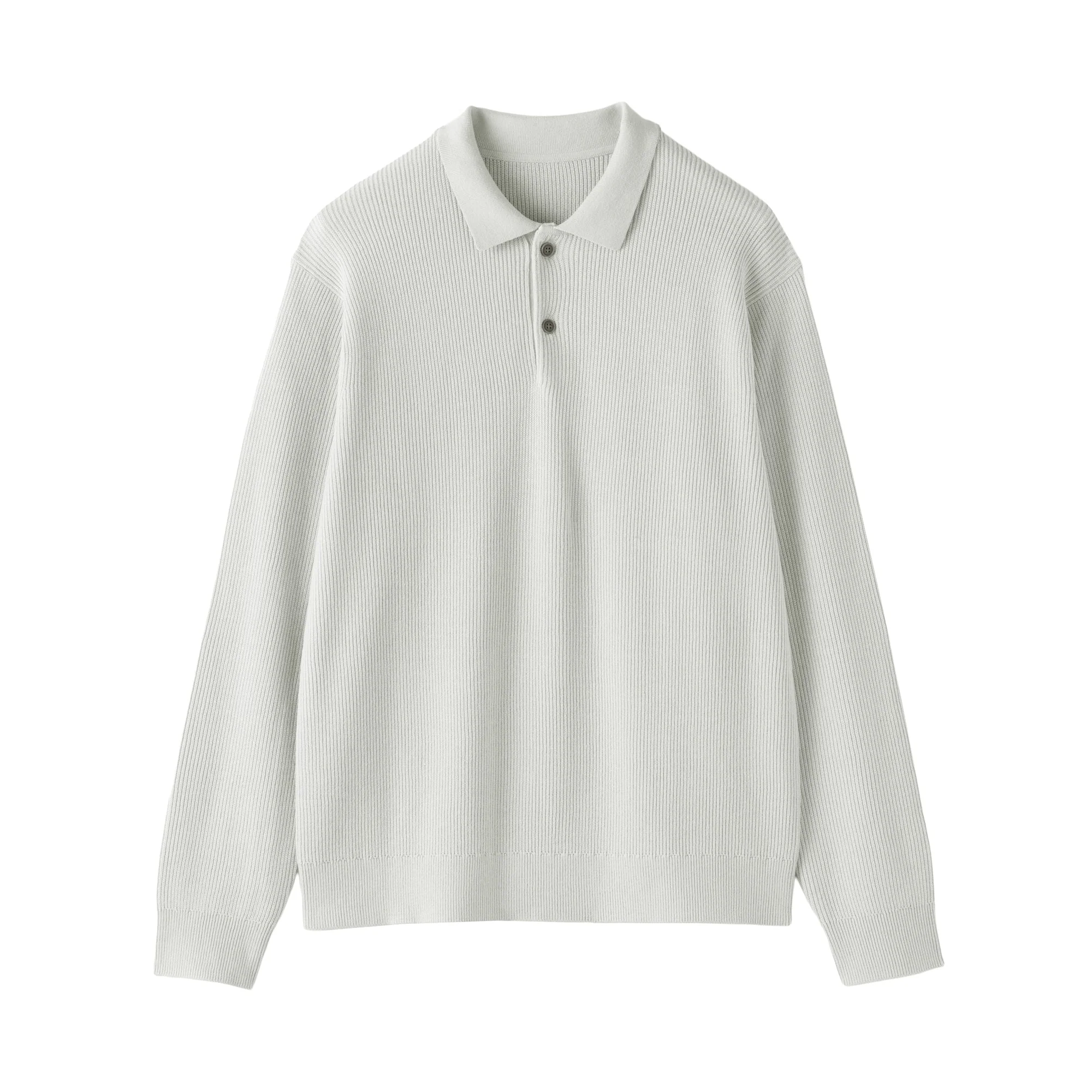 Cotton Blend Polo Sweater - Image 2