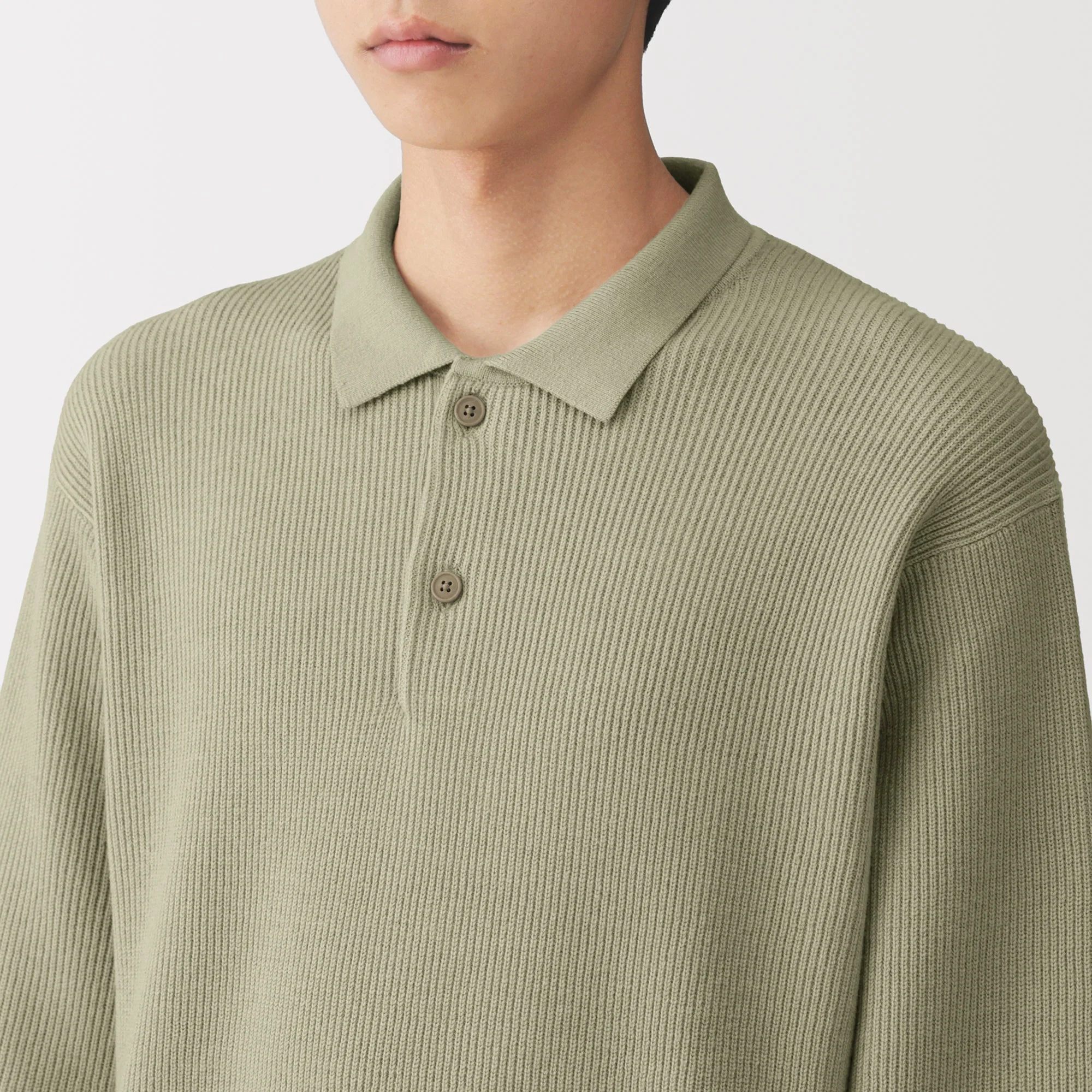 Cotton Blend Polo Sweater - Image 7