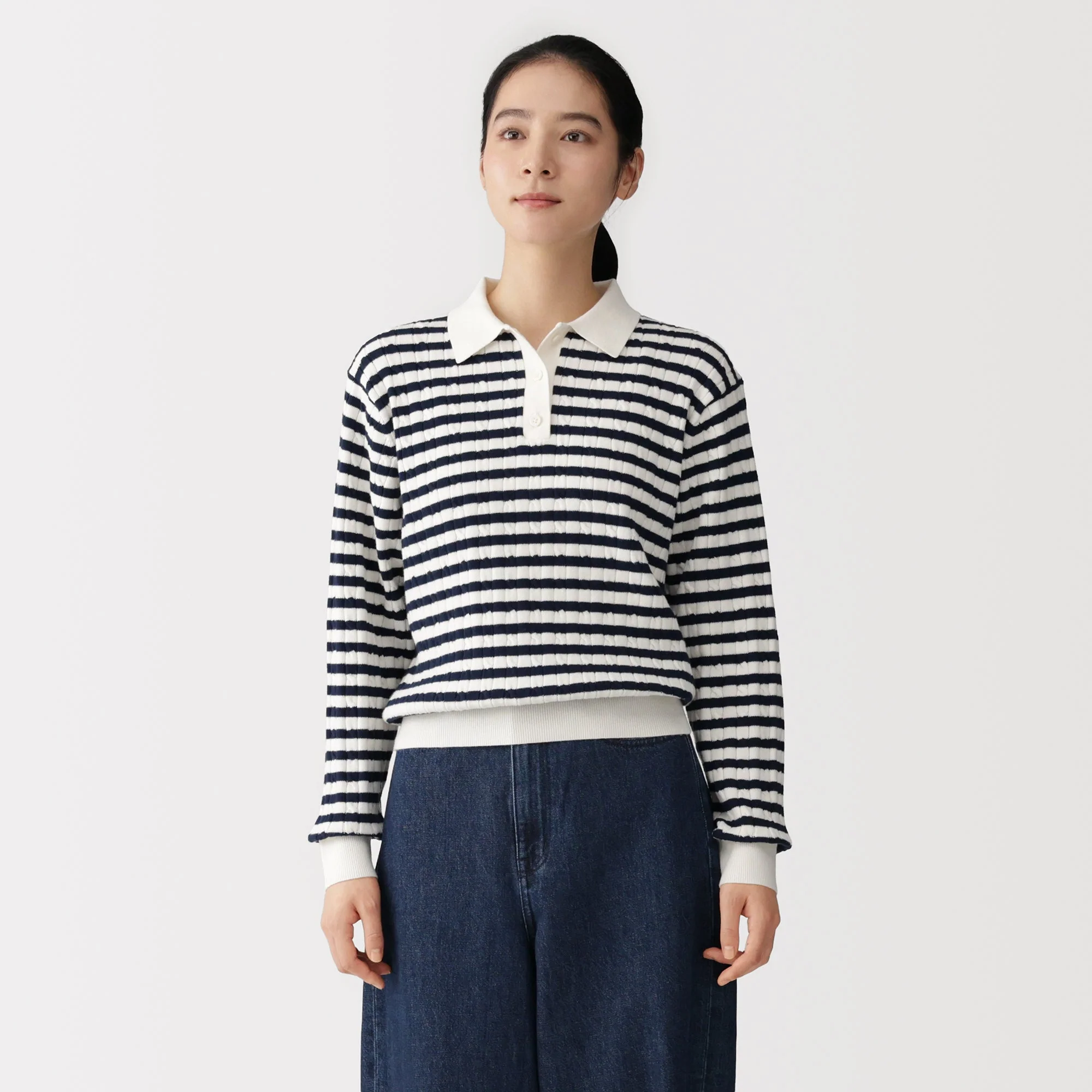 Cotton Blend Polo Sweater - Image 10