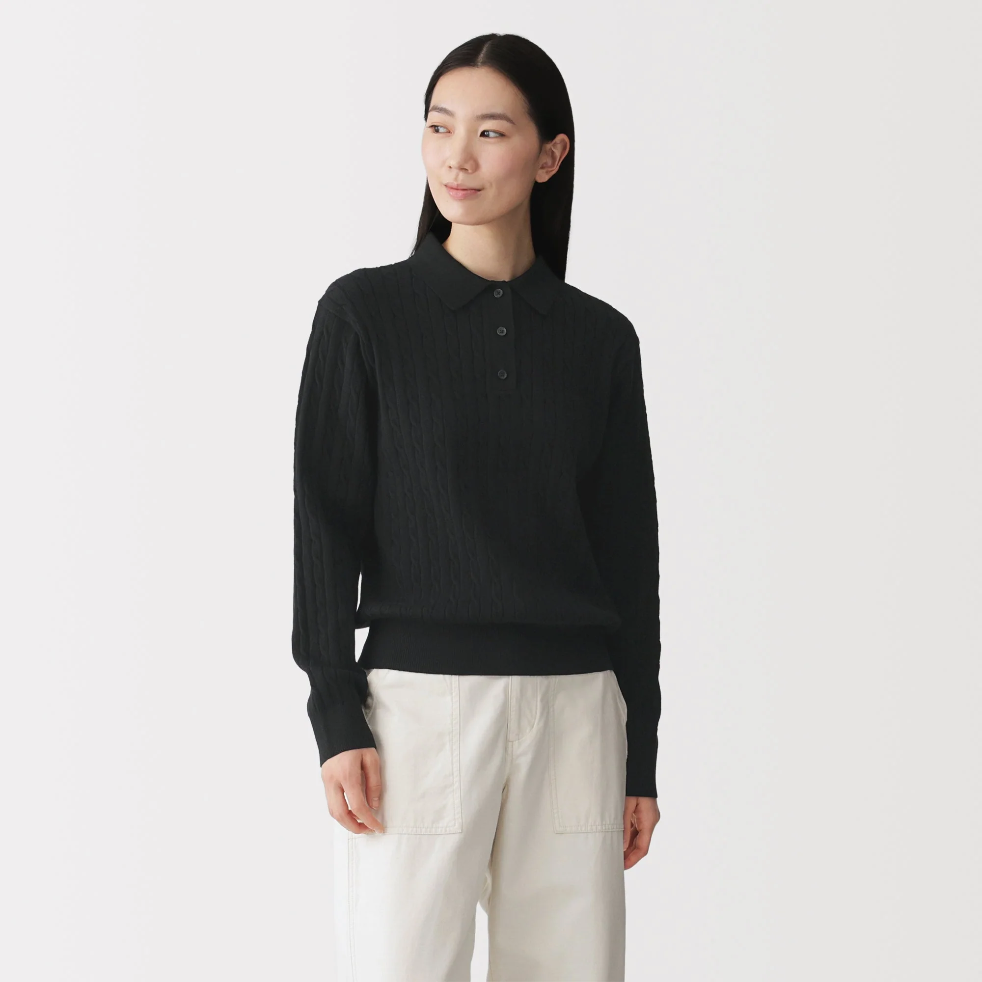 Cotton Blend Polo Sweater - Image 17