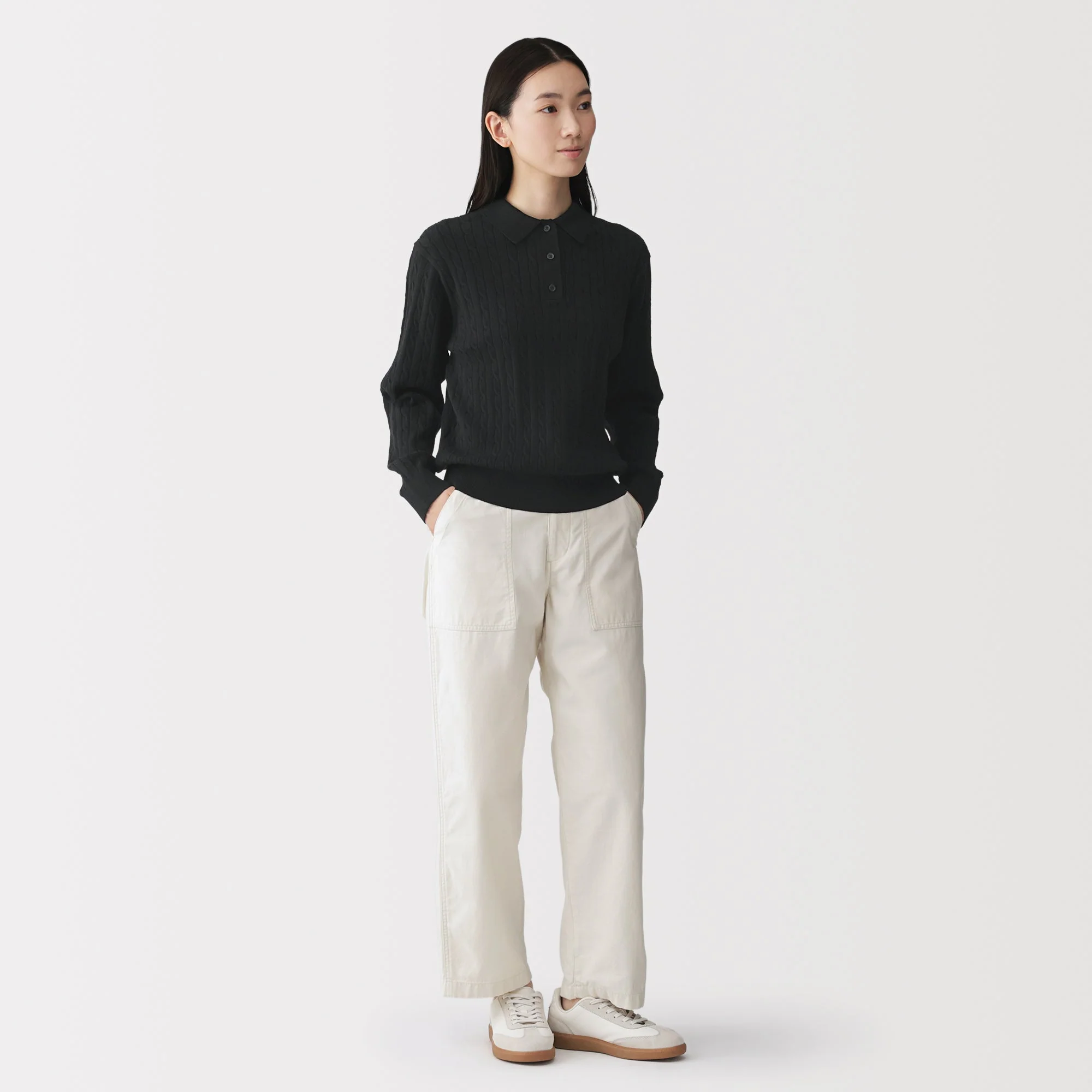 Cotton Blend Polo Sweater - Image 18