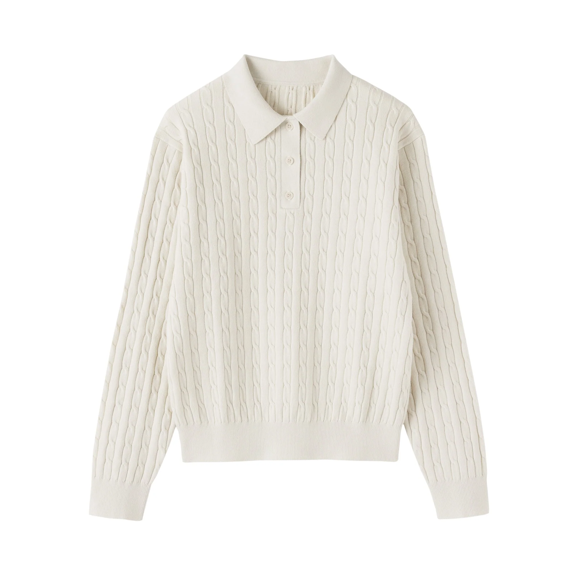 Cotton Blend Polo Sweater - Image 2