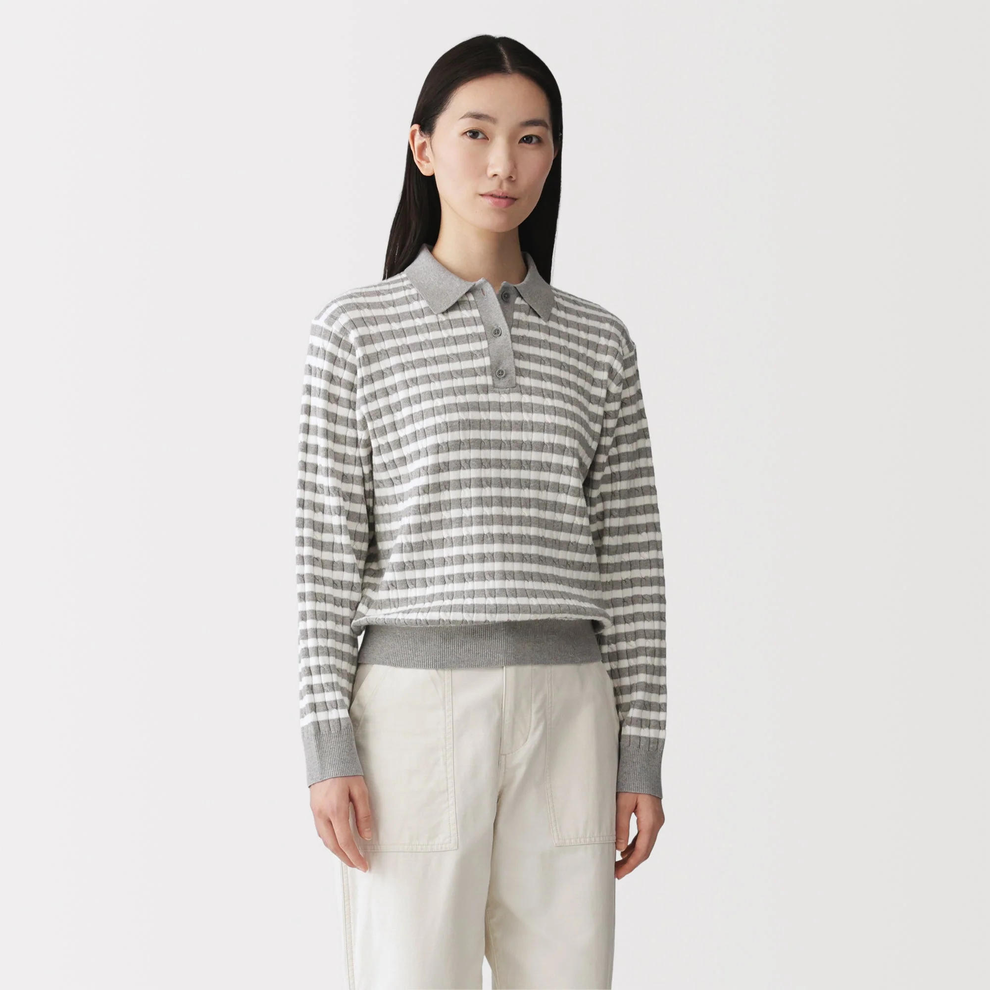 Cotton Blend Polo Sweater - Image 24