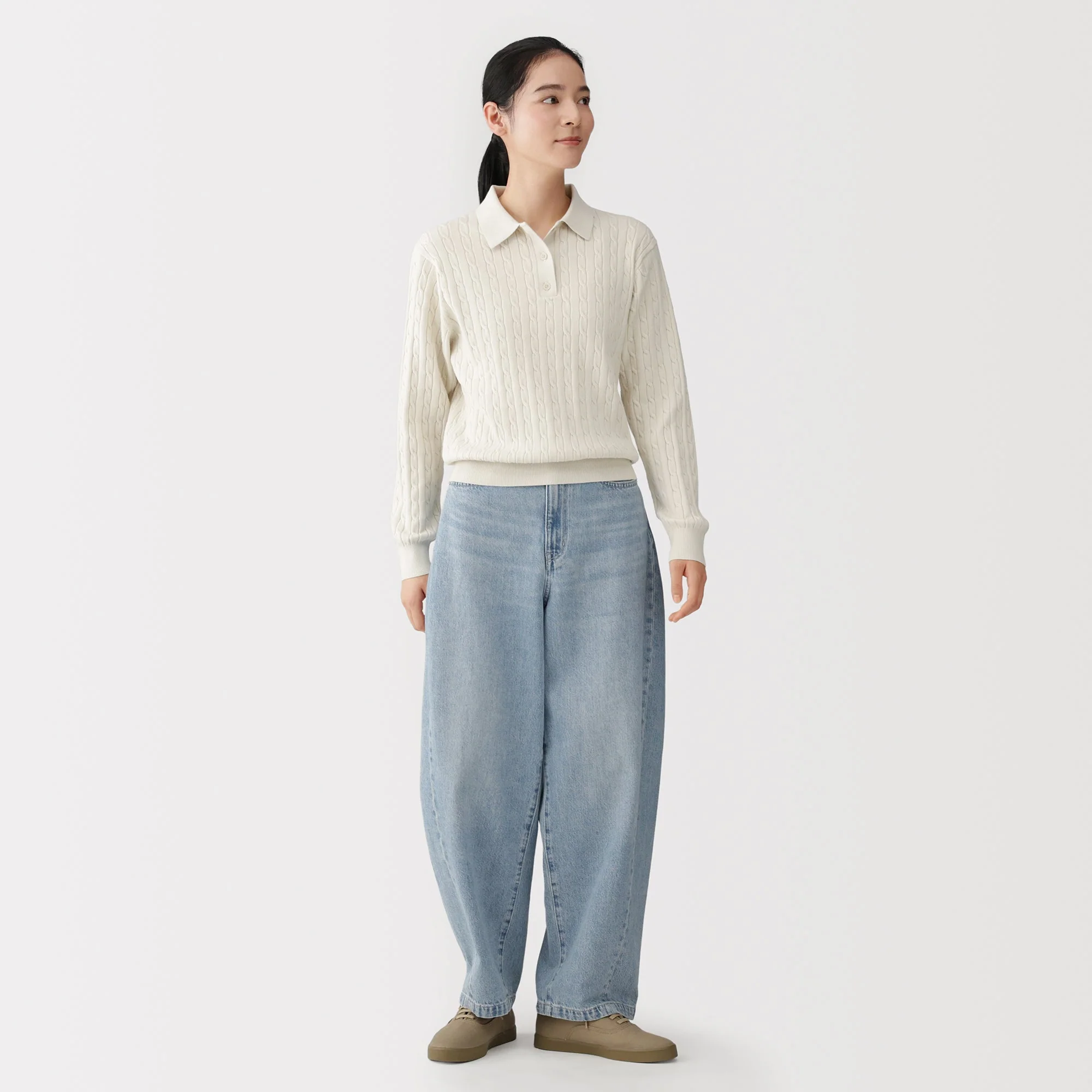 Cotton Blend Polo Sweater - Image 4