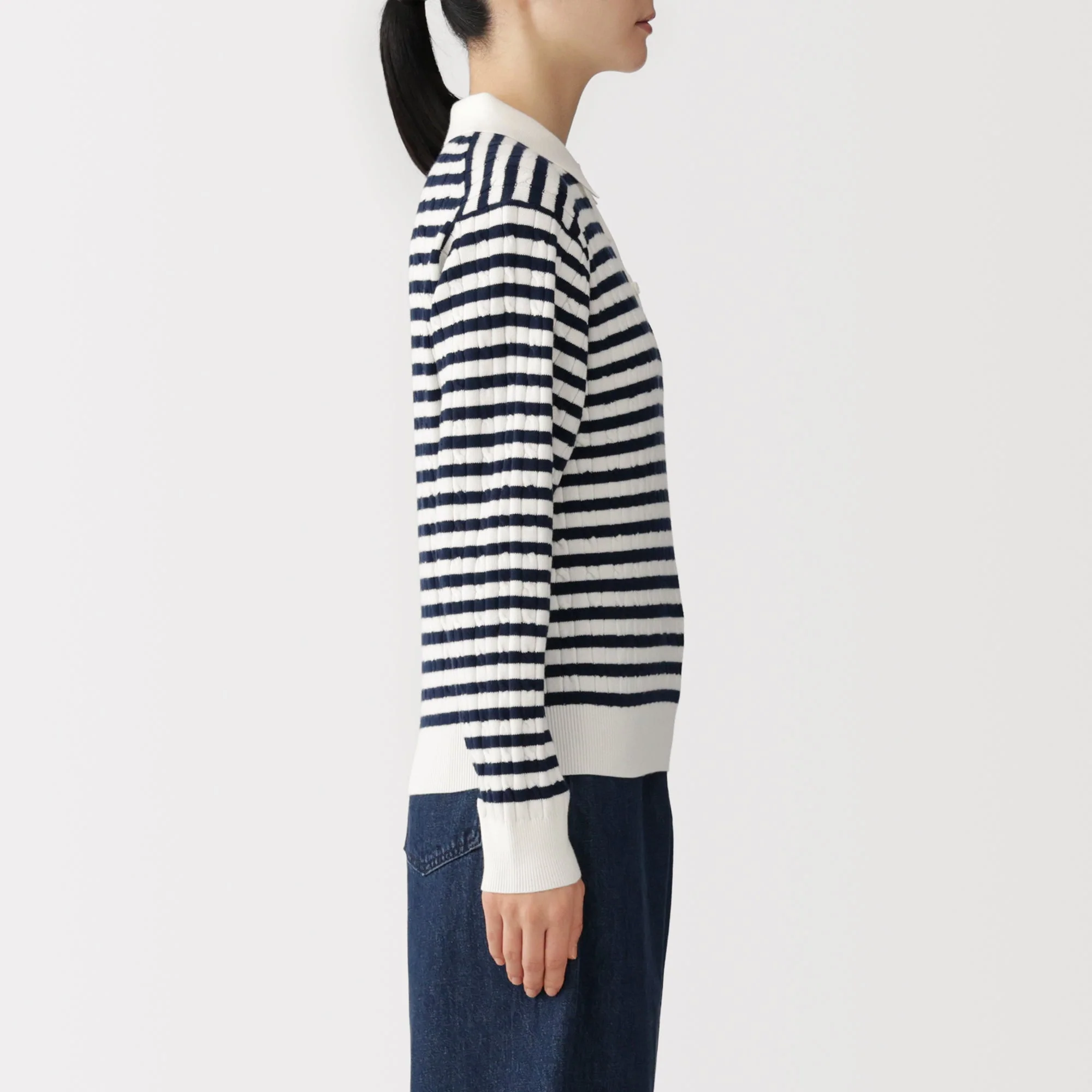 Cotton Blend Polo Sweater - Image 5