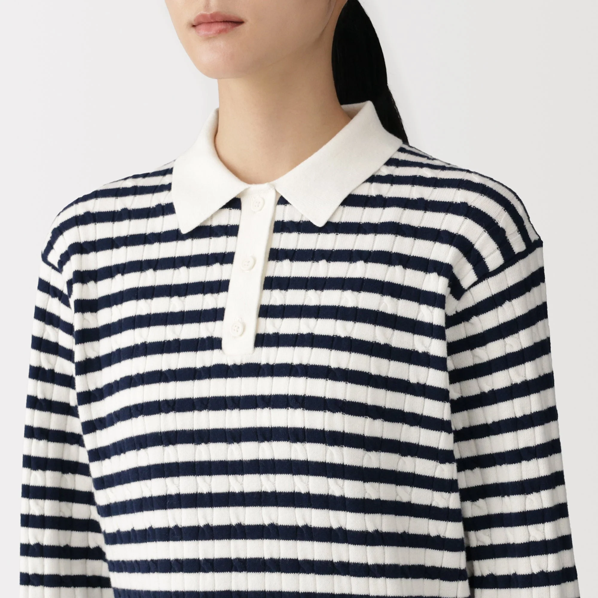Cotton Blend Polo Sweater - Image 7