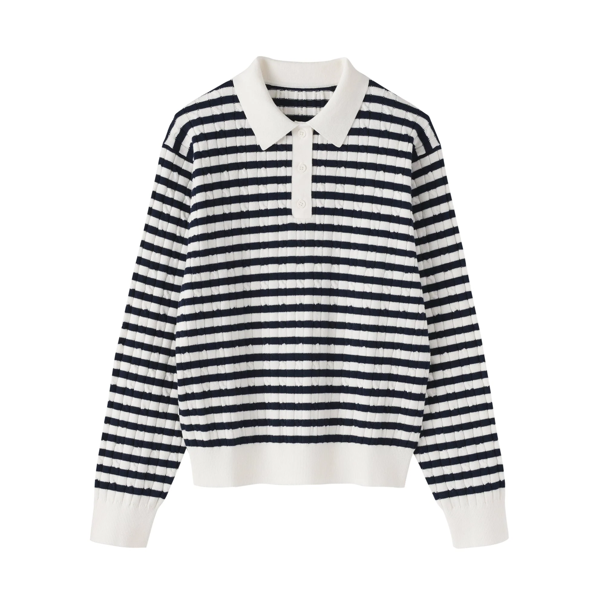 Cotton Blend Polo Sweater - Image 9