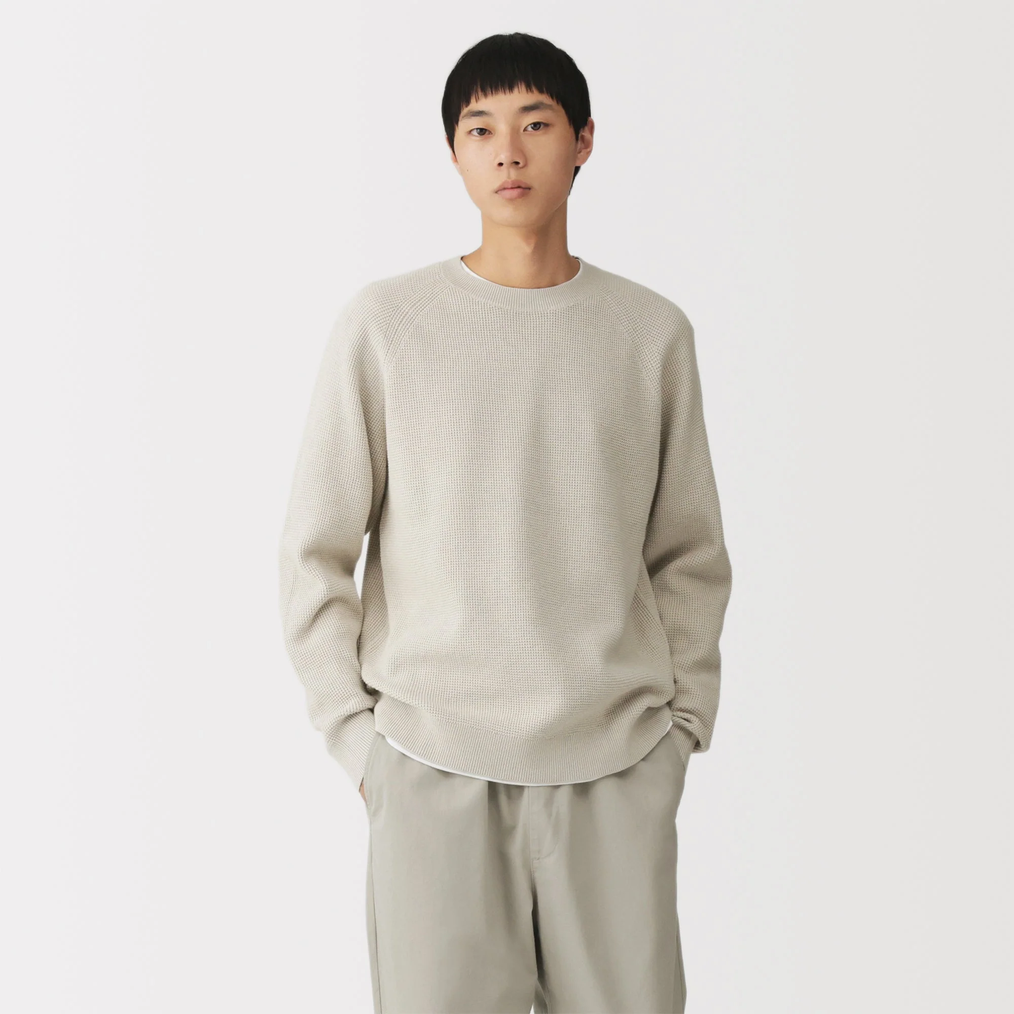 Cotton Blend Waffle Sweater - Image 10