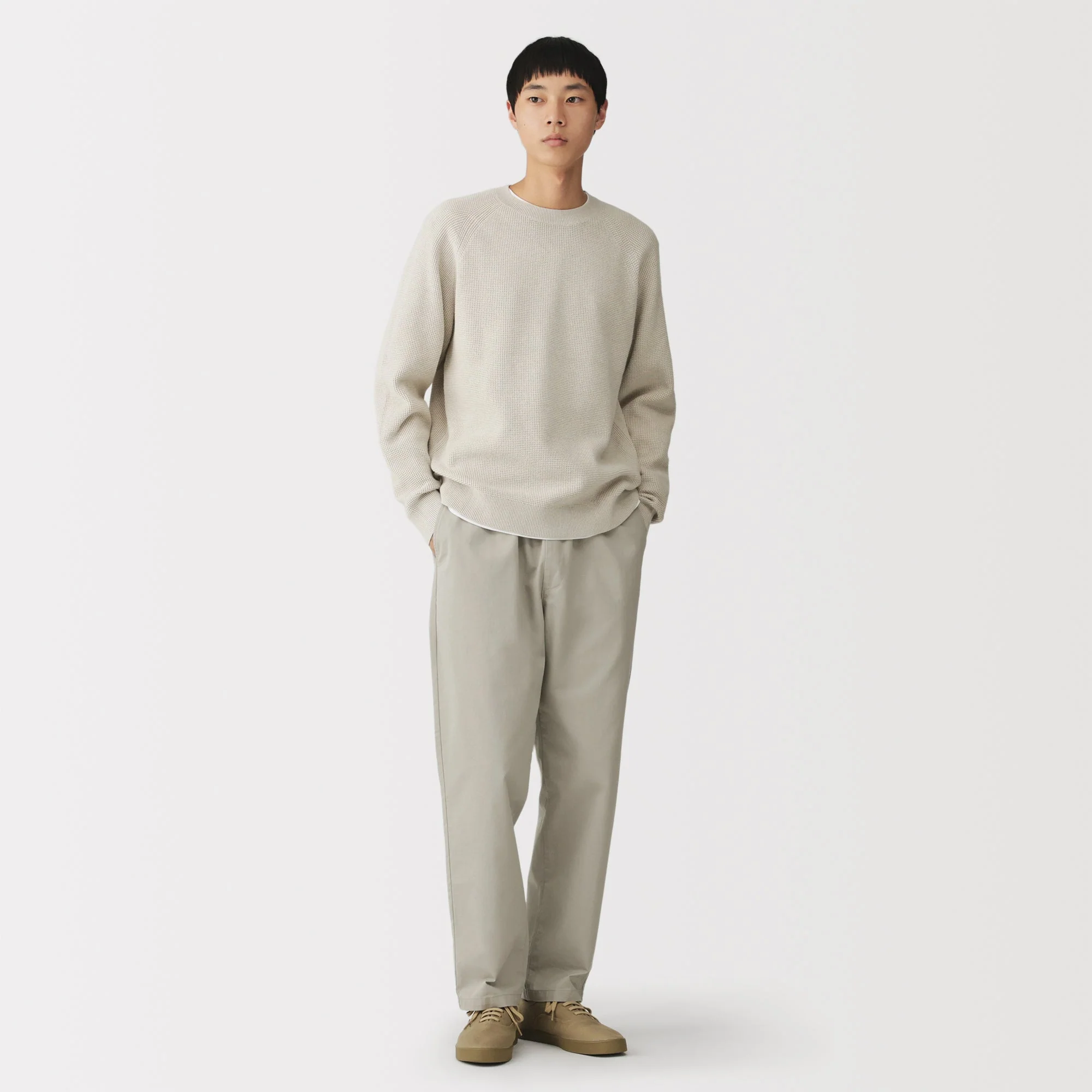 Cotton Blend Waffle Sweater - Image 11