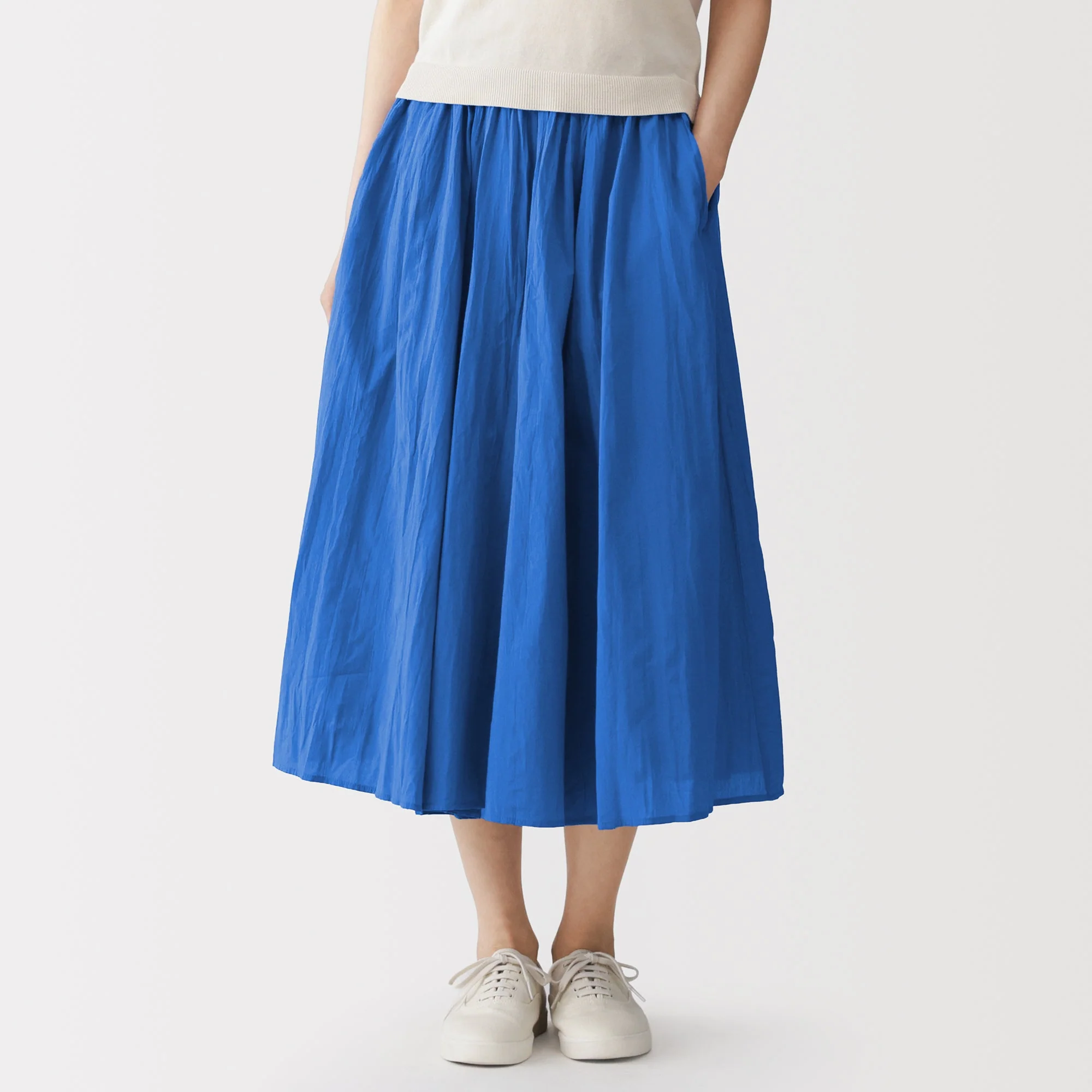 Cotton Crepe Skirt Pants - Image 15