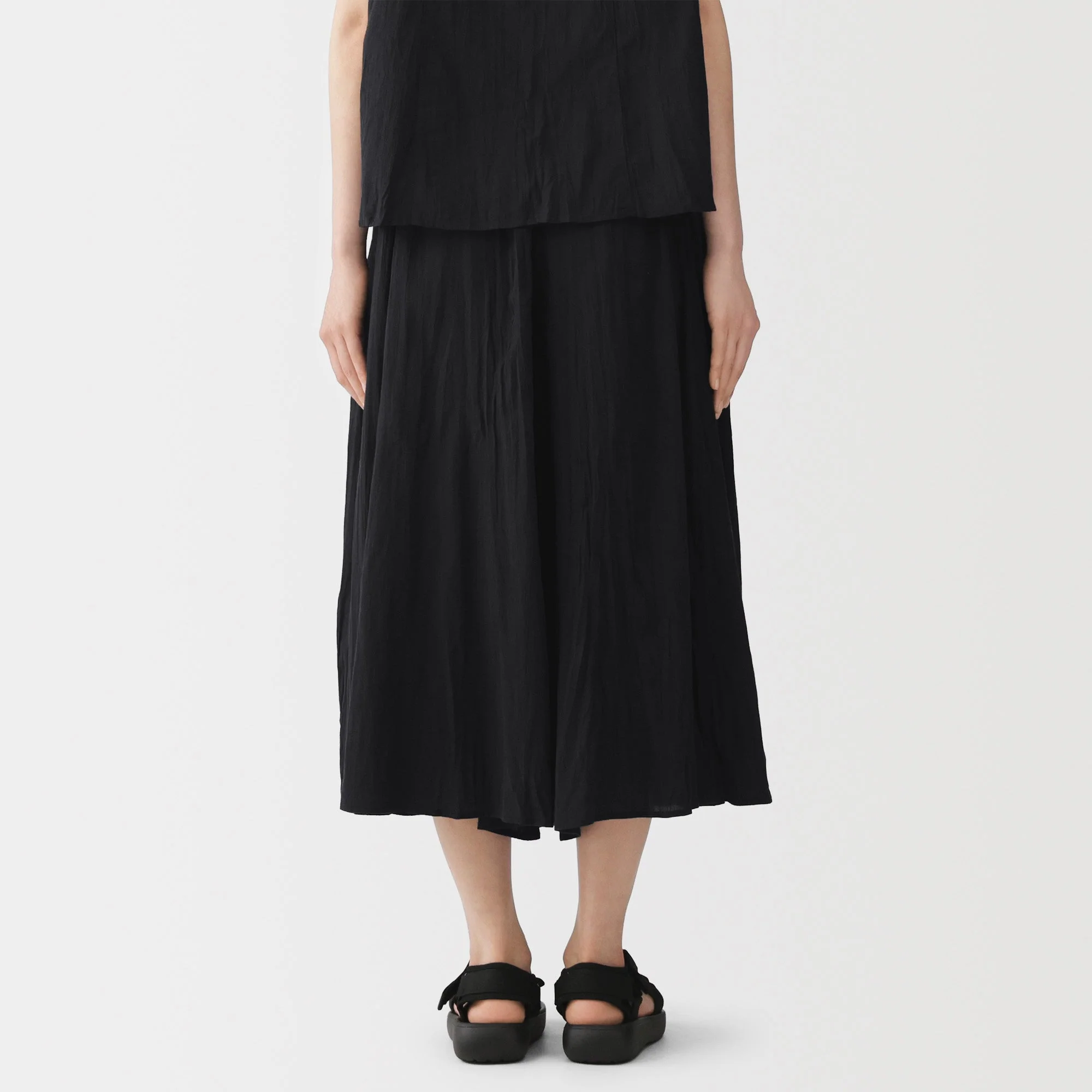 Cotton Crepe Skirt Pants - Image 18