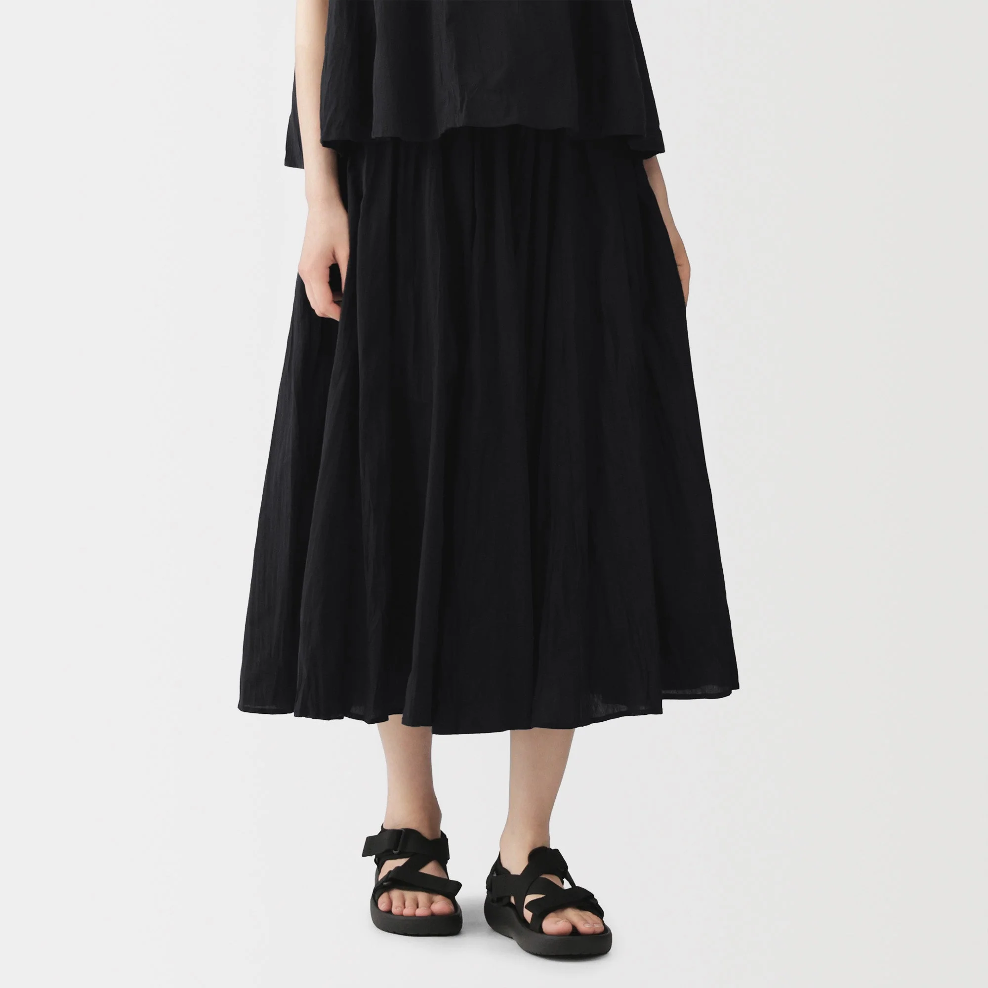 Cotton Crepe Skirt Pants - Image 26