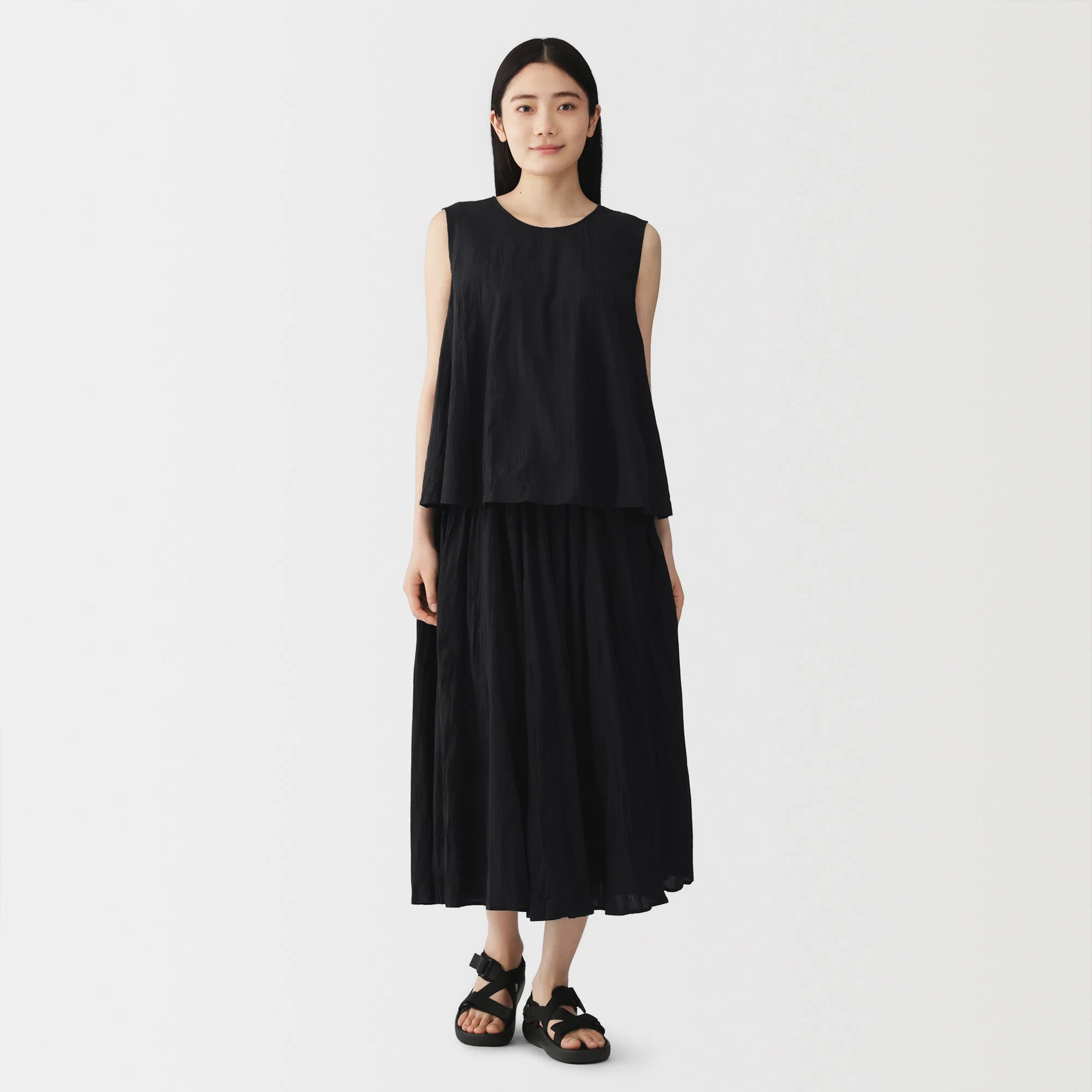 Cotton Crepe Skirt Pants - Image 27