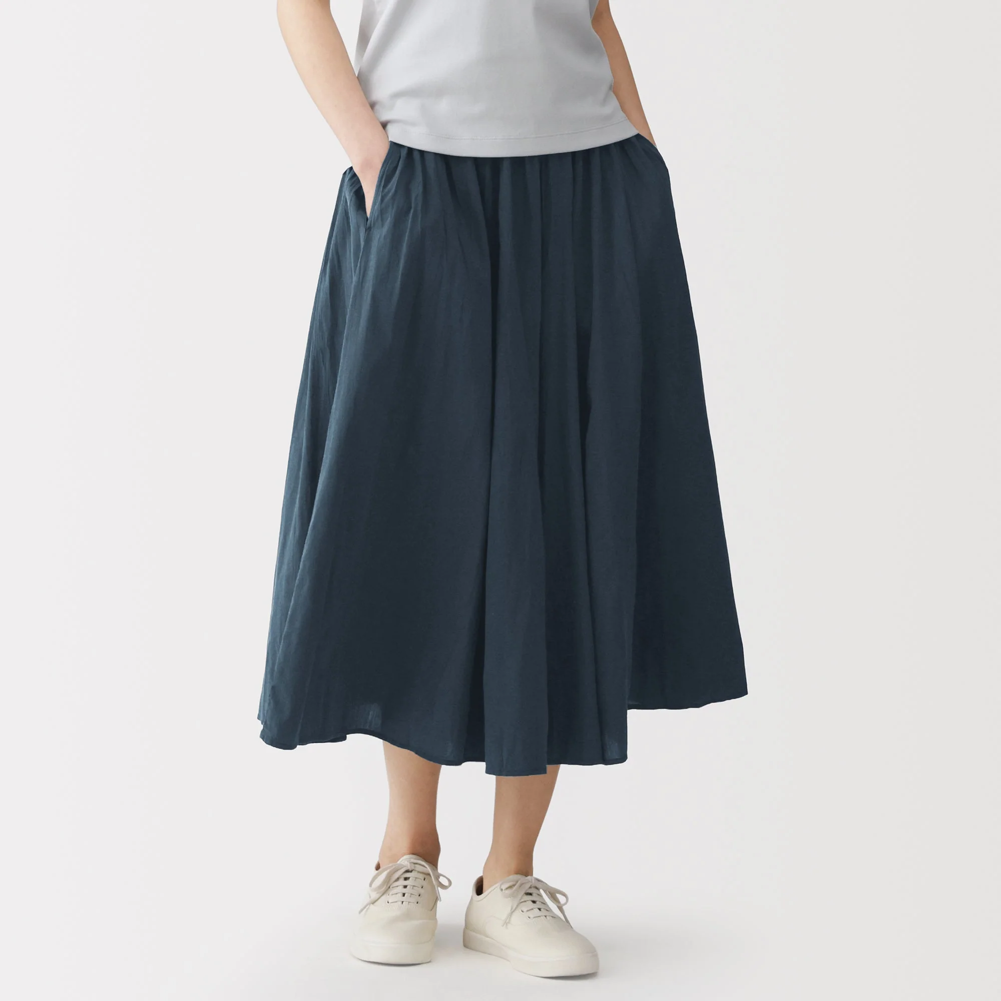 Cotton Crepe Skirt Pants - Image 3