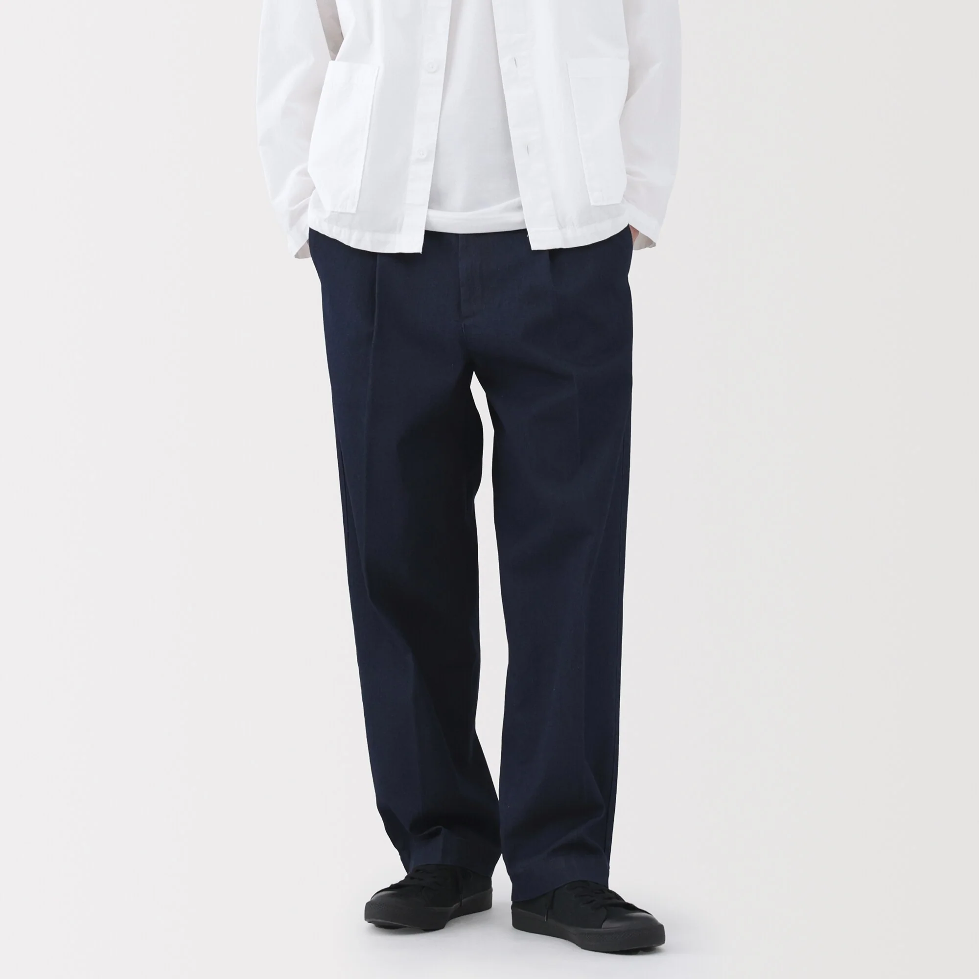 Cotton Denim Wide Pants - Image 3
