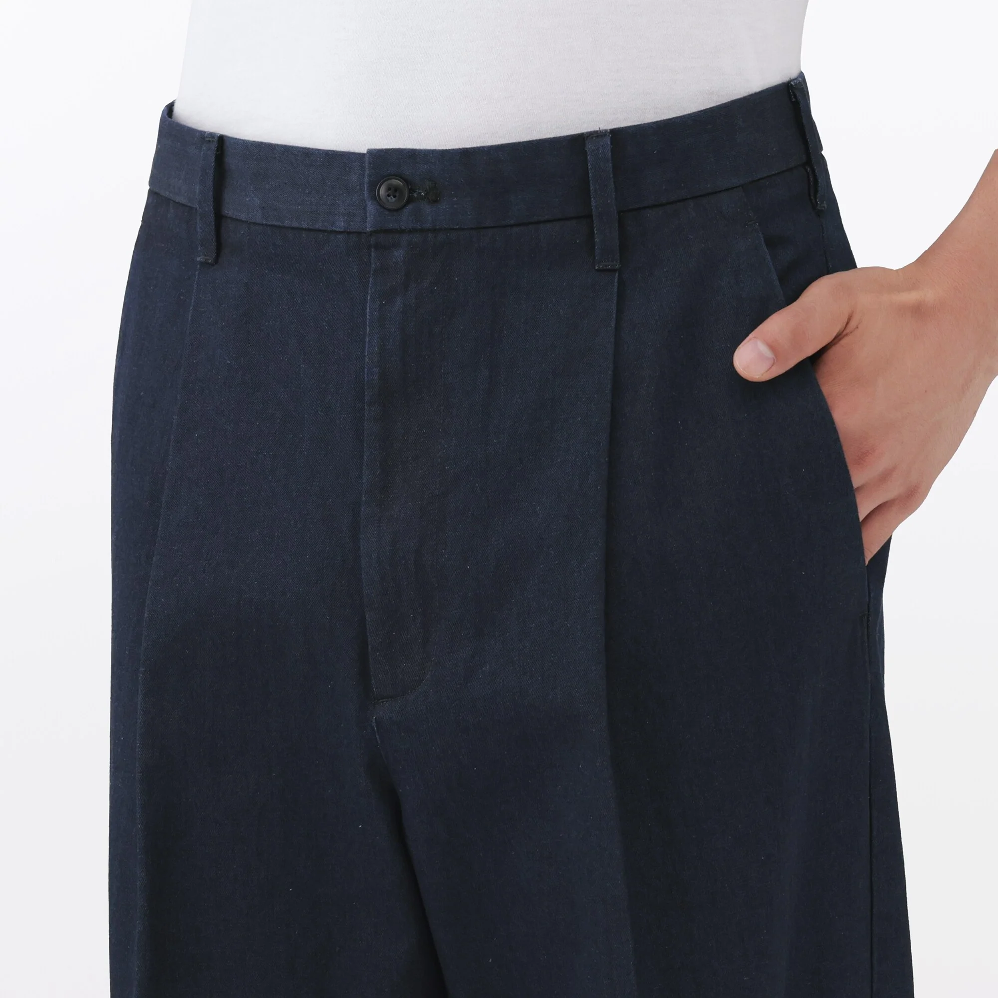 Cotton Denim Wide Pants - Image 7