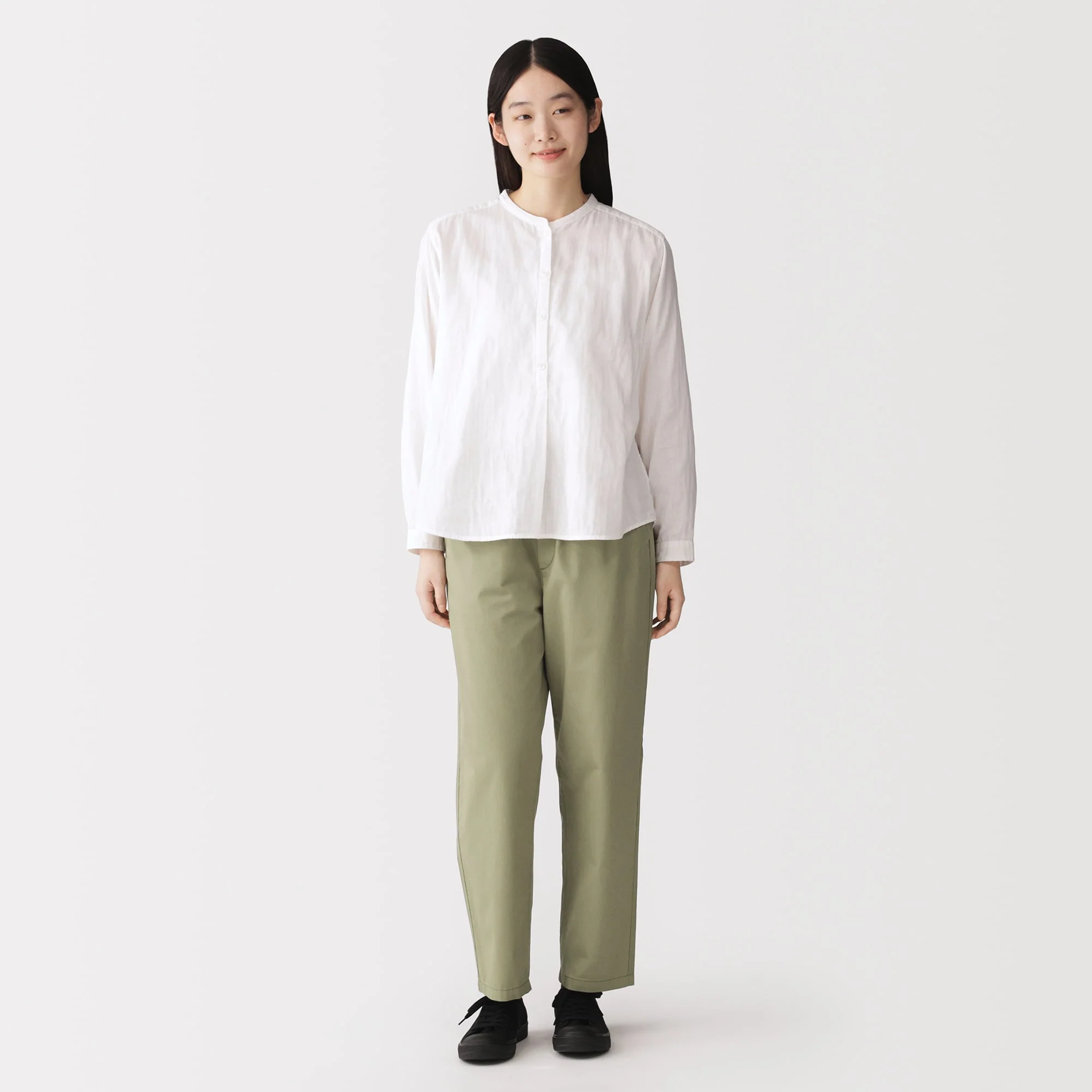 Cotton Easy Tapered Trousers - Image 4