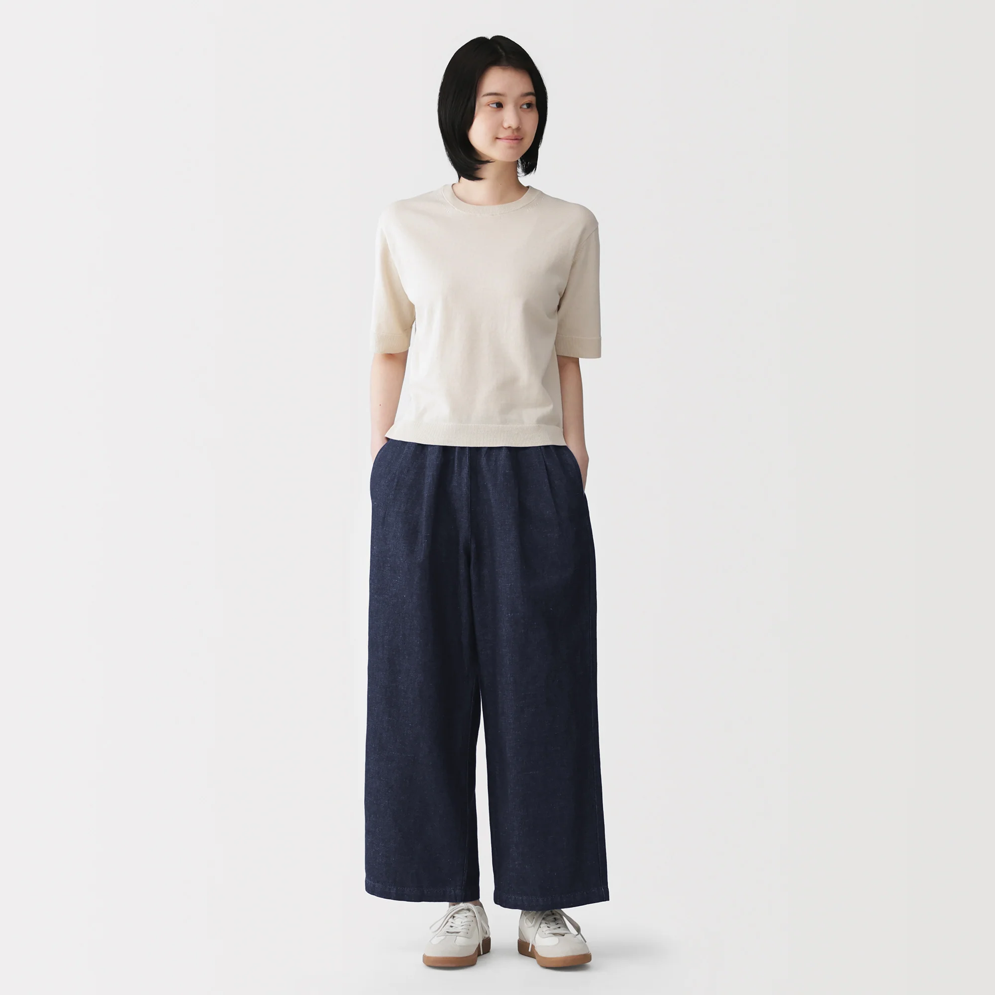 Cotton Linen Denim Easy Pants - Image 4