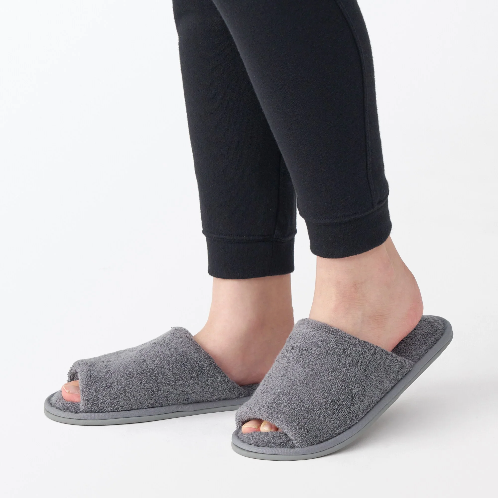 Cotton Pile Open Toe Slippers - Image 13