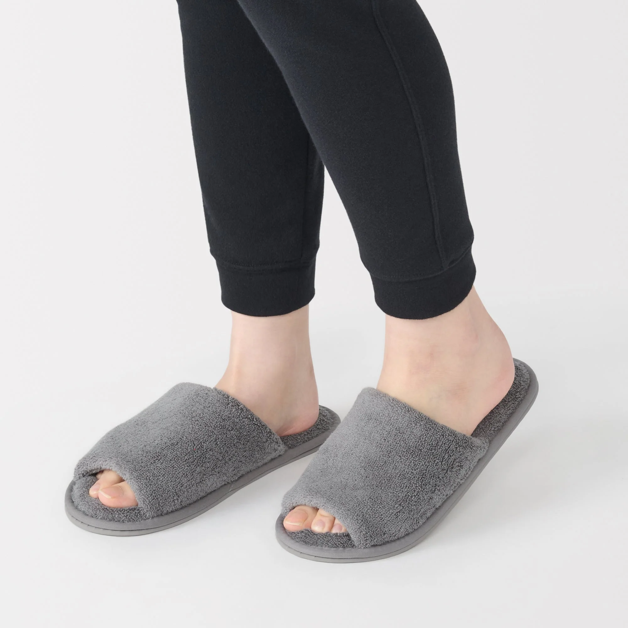 Cotton Pile Open Toe Slippers - Image 9