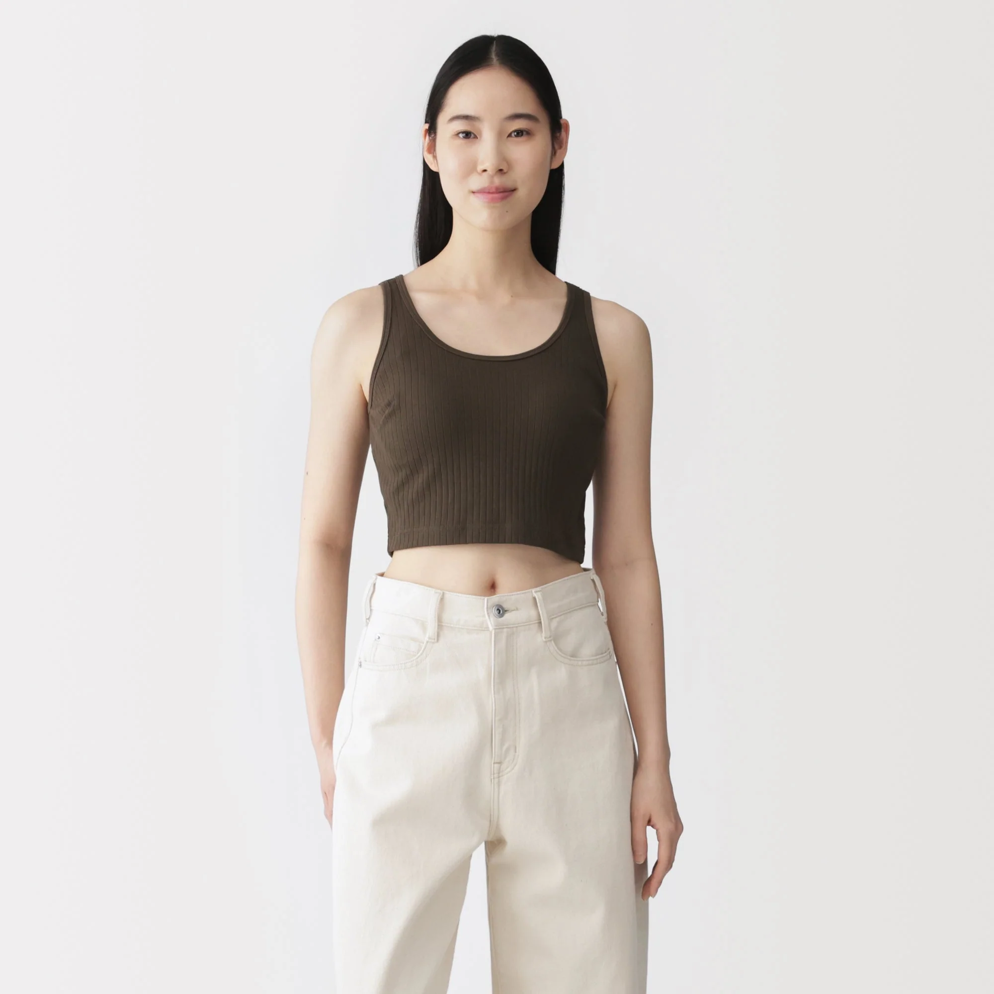 Cotton Rib Bra Tank Top - Image 12