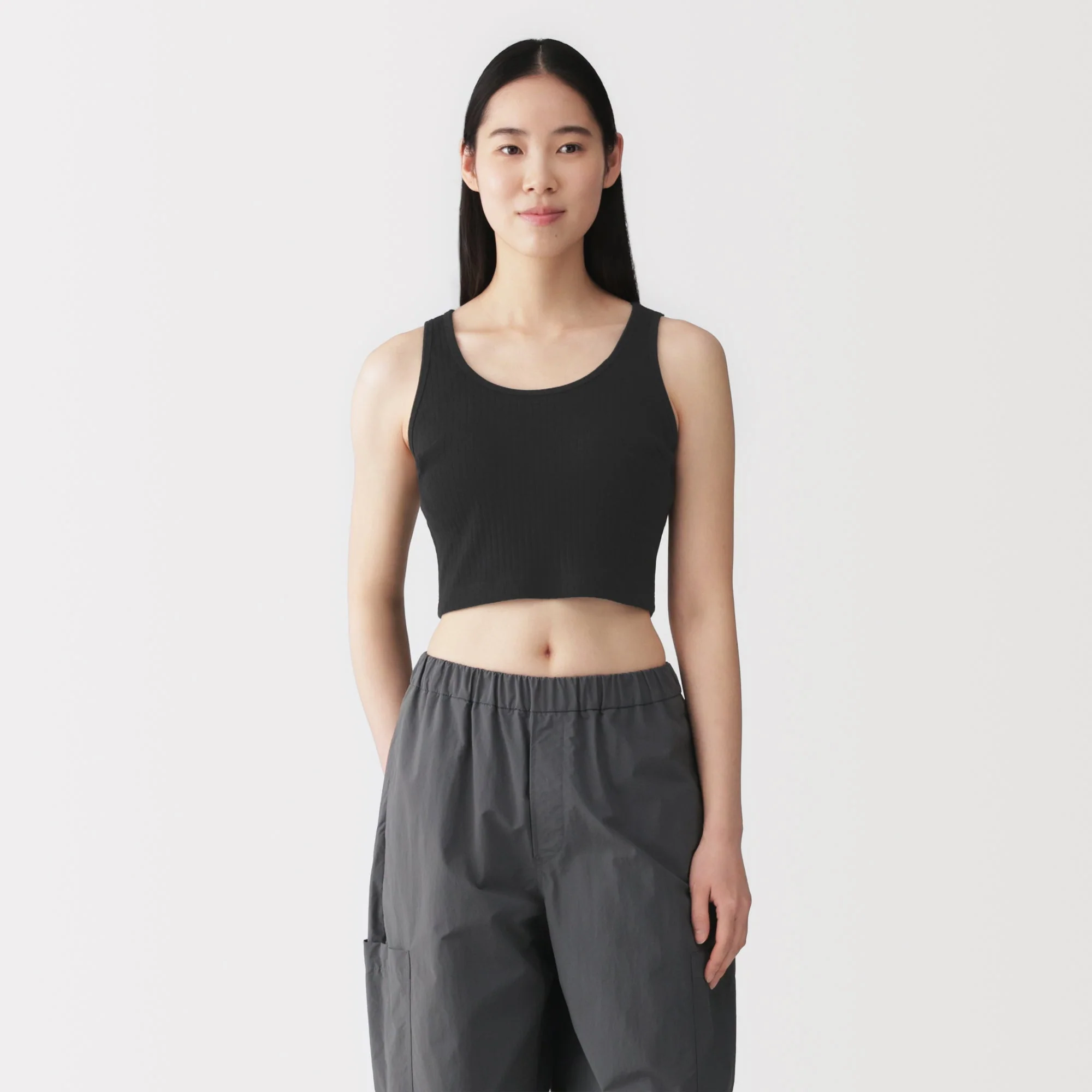 Cotton Rib Bra Tank Top - Image 3