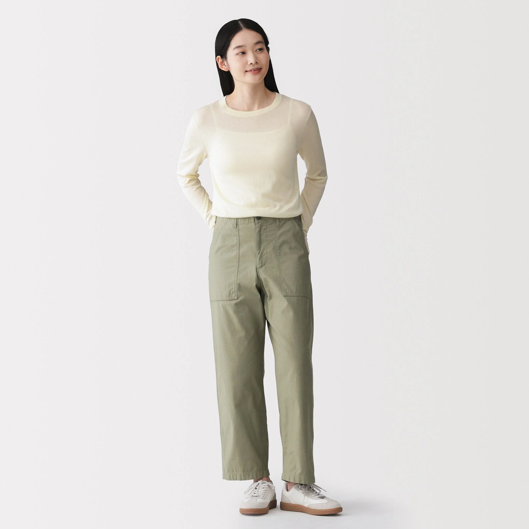 Cotton Satin Baker Pants