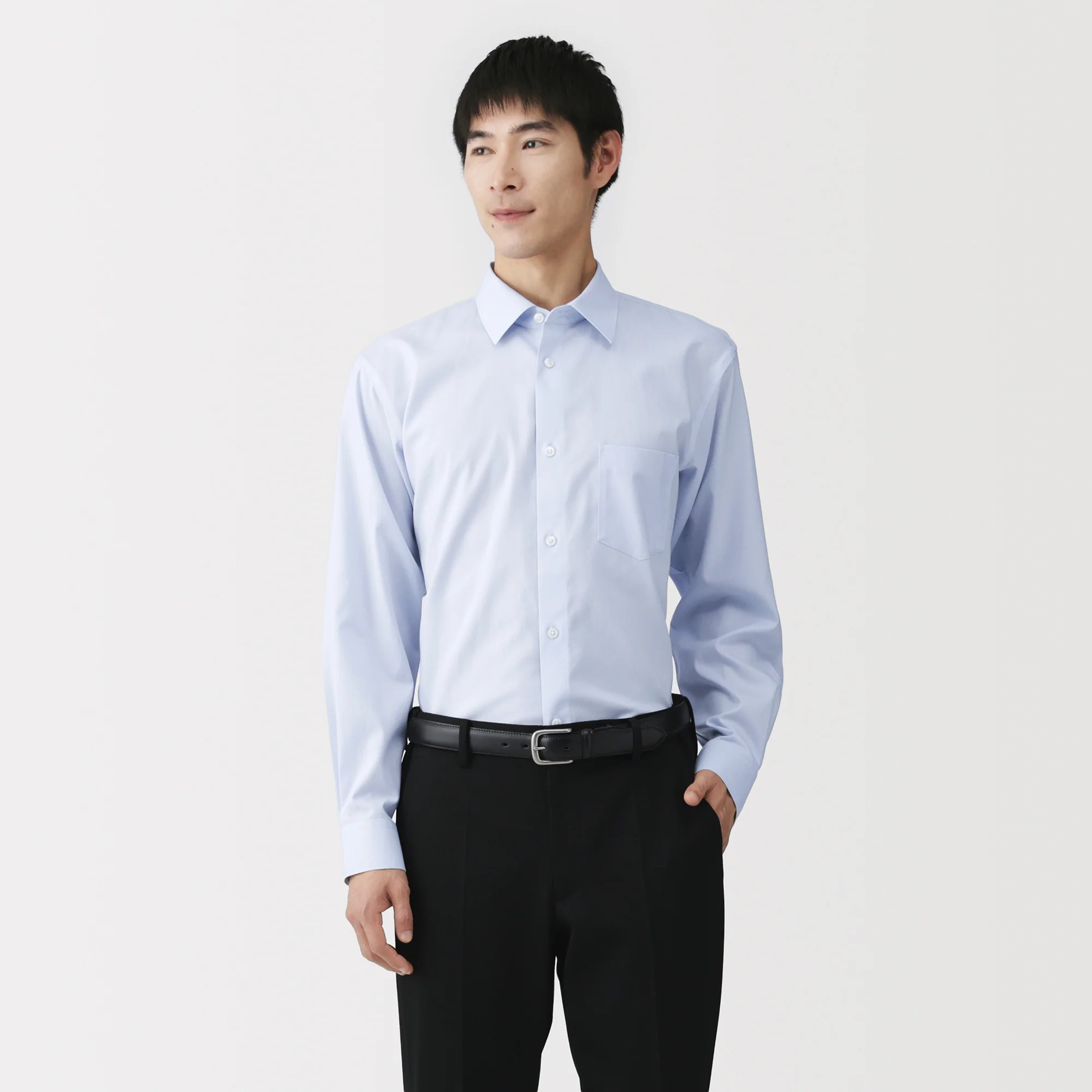 Cotton Semi-Spread Collar Shirt - Image 12