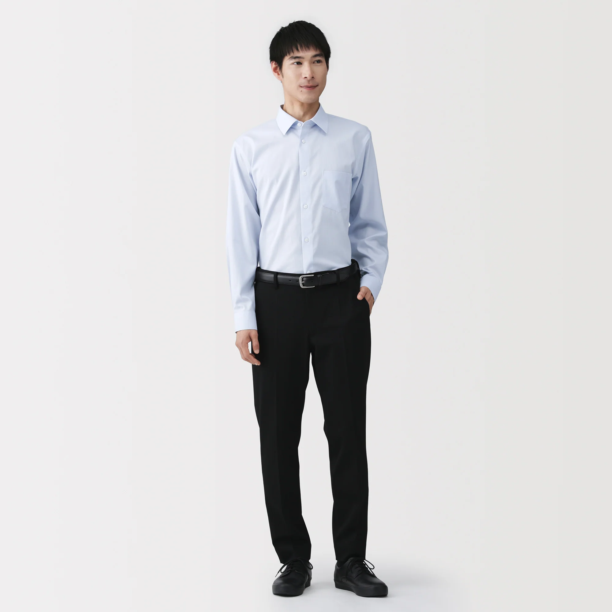 Cotton Semi-Spread Collar Shirt - Image 13