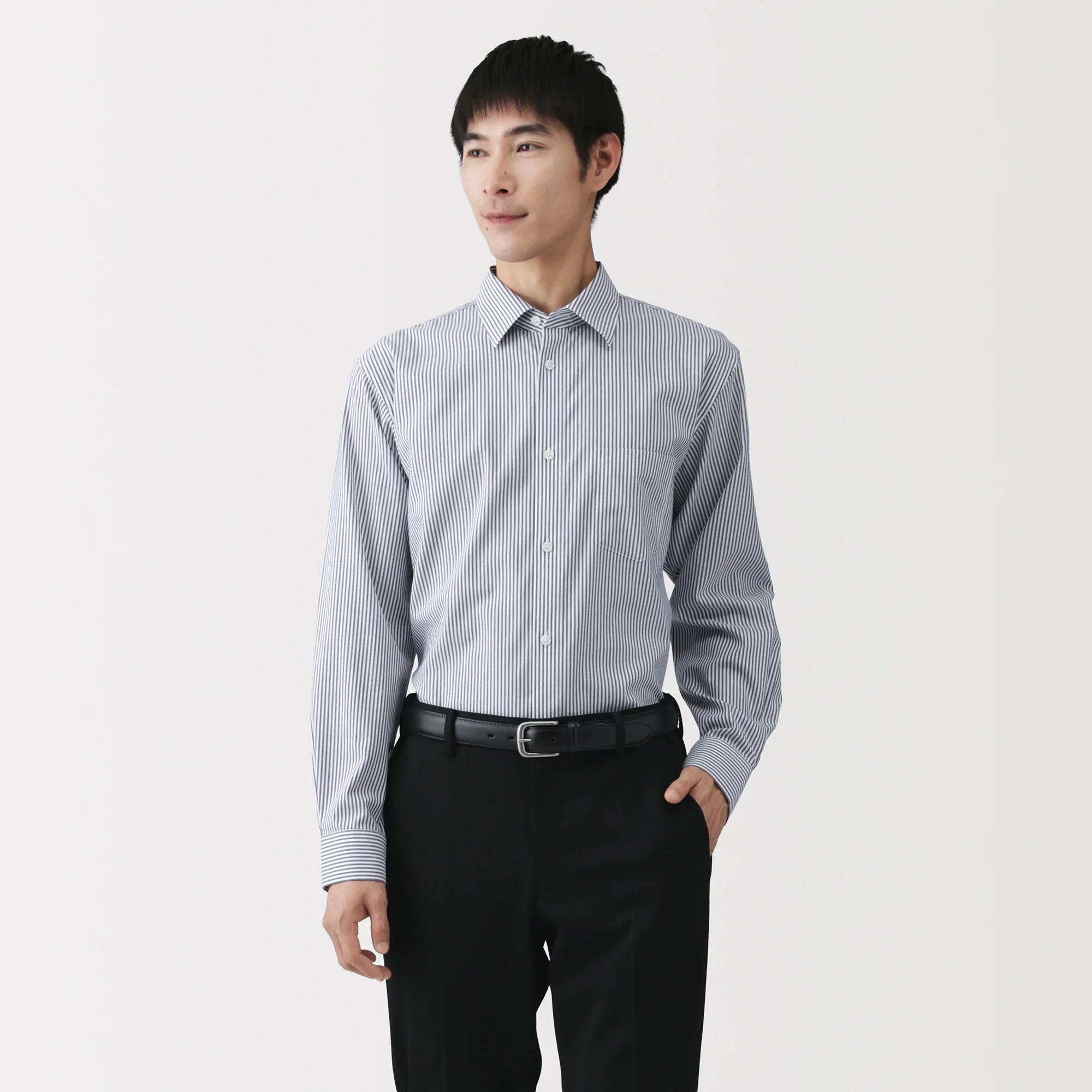Cotton Semi-Spread Collar Shirt - Image 21