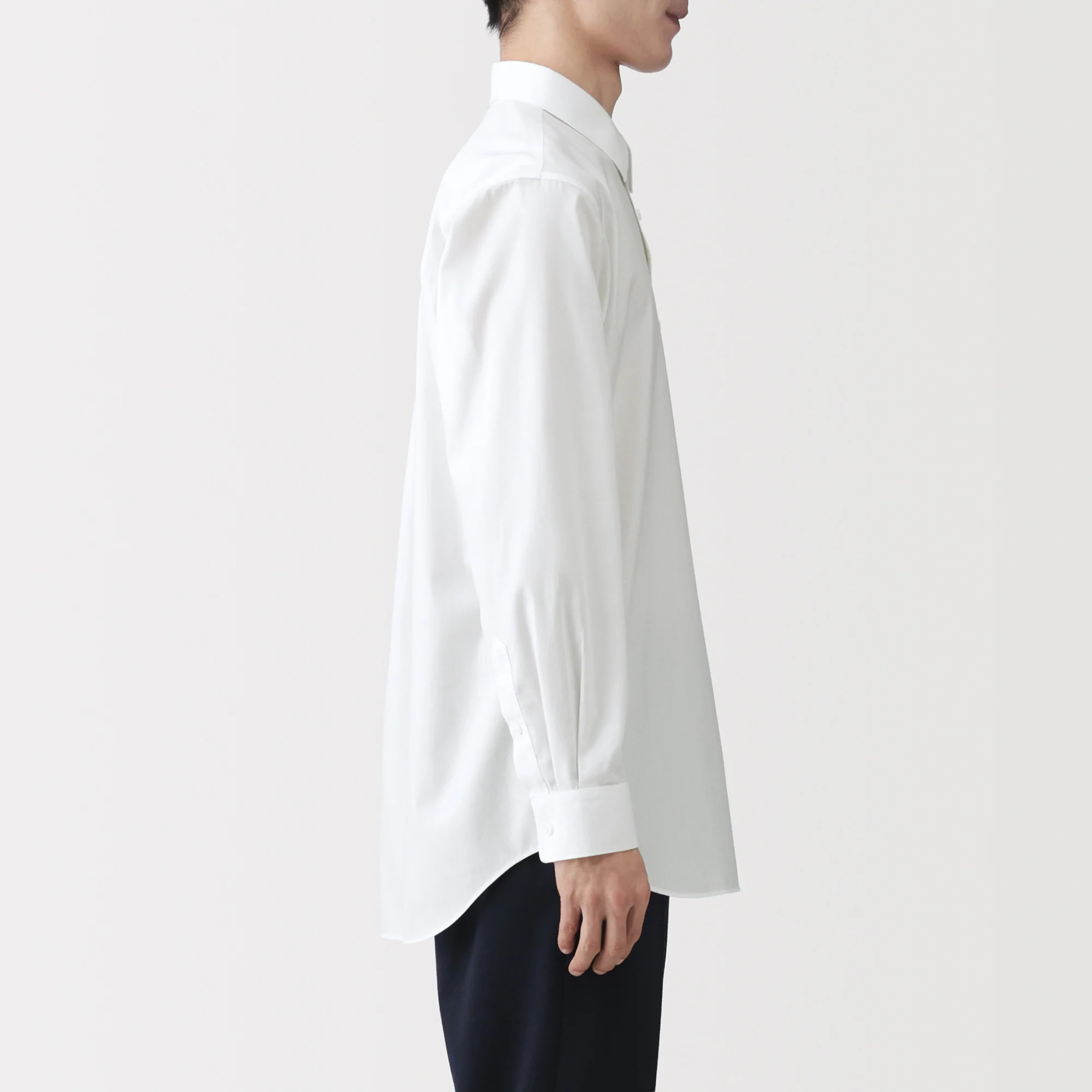 Cotton Semi-Spread Collar Shirt - Image 5