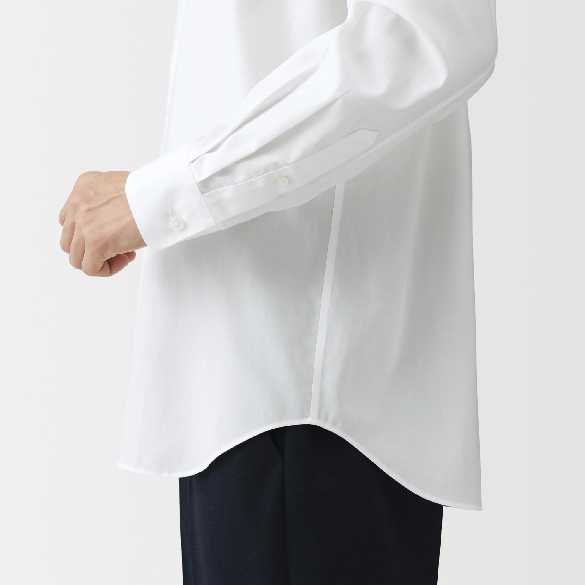 Cotton Semi-Spread Collar Shirt - Image 8