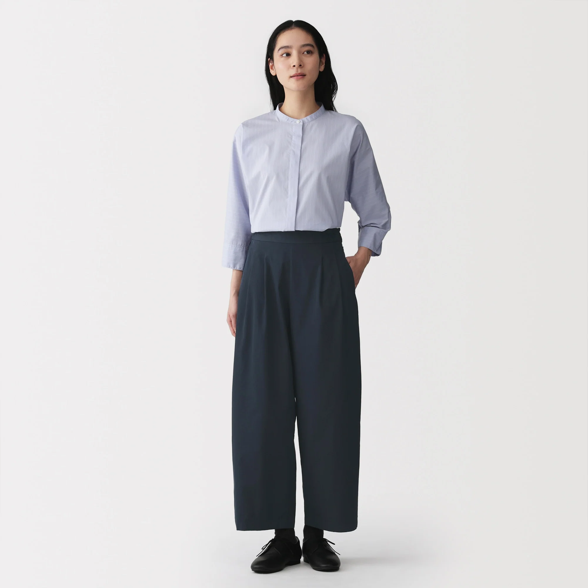 Cotton Twill Wide Tapered Pants