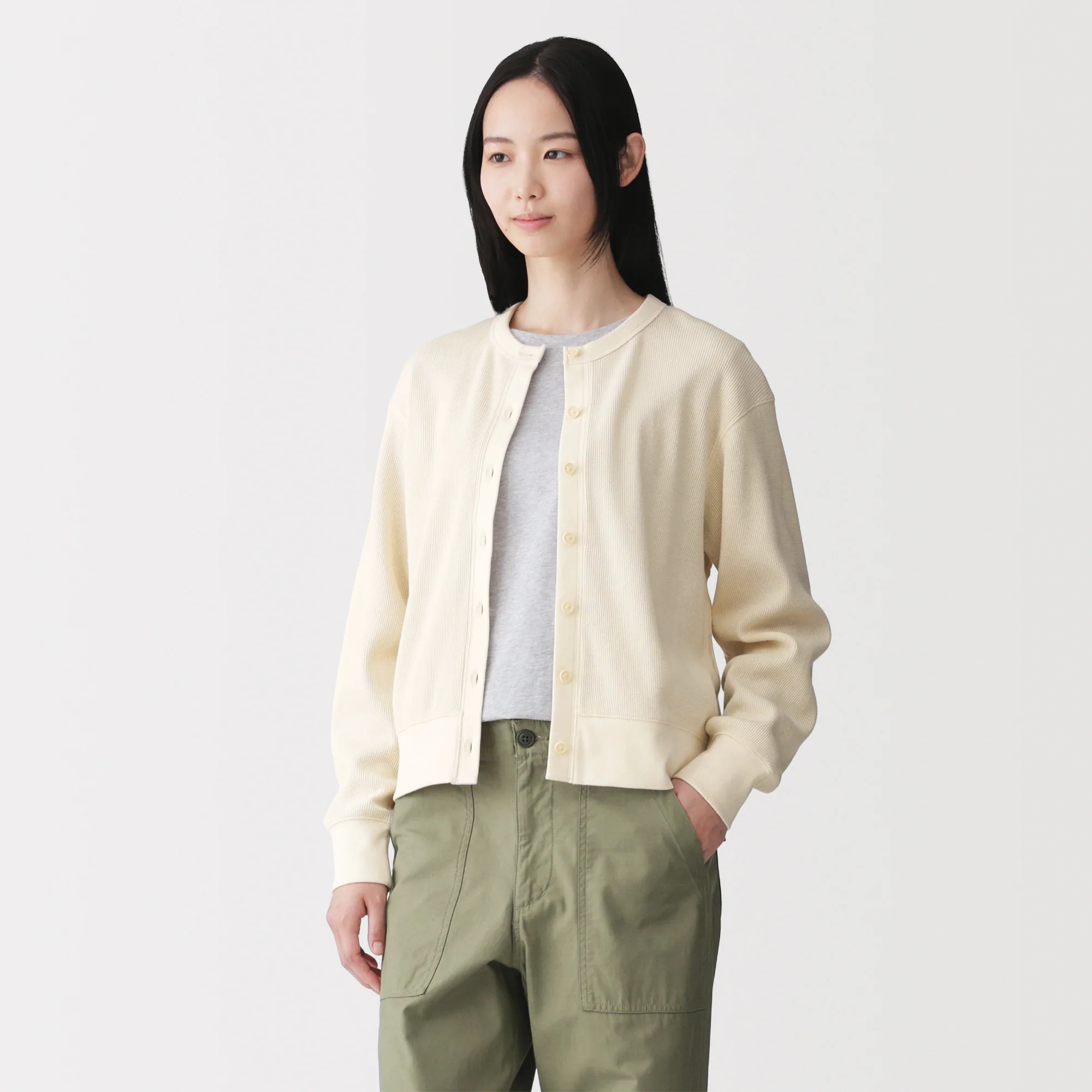 Cotton Waffle Cardigan - Image 3