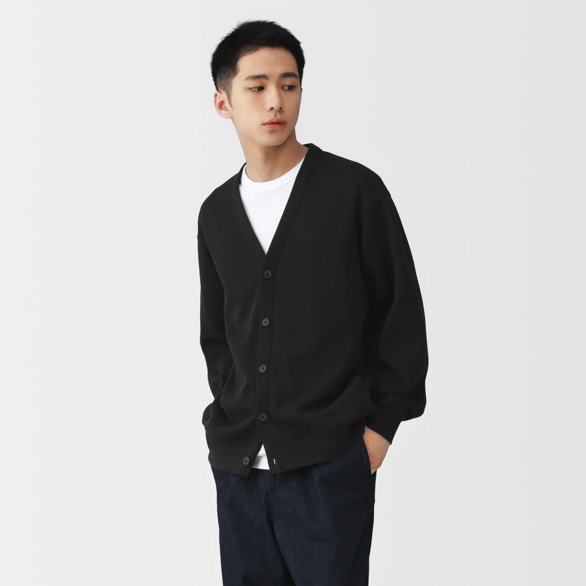 Double Knit V-Neck Cardigan - Image 3