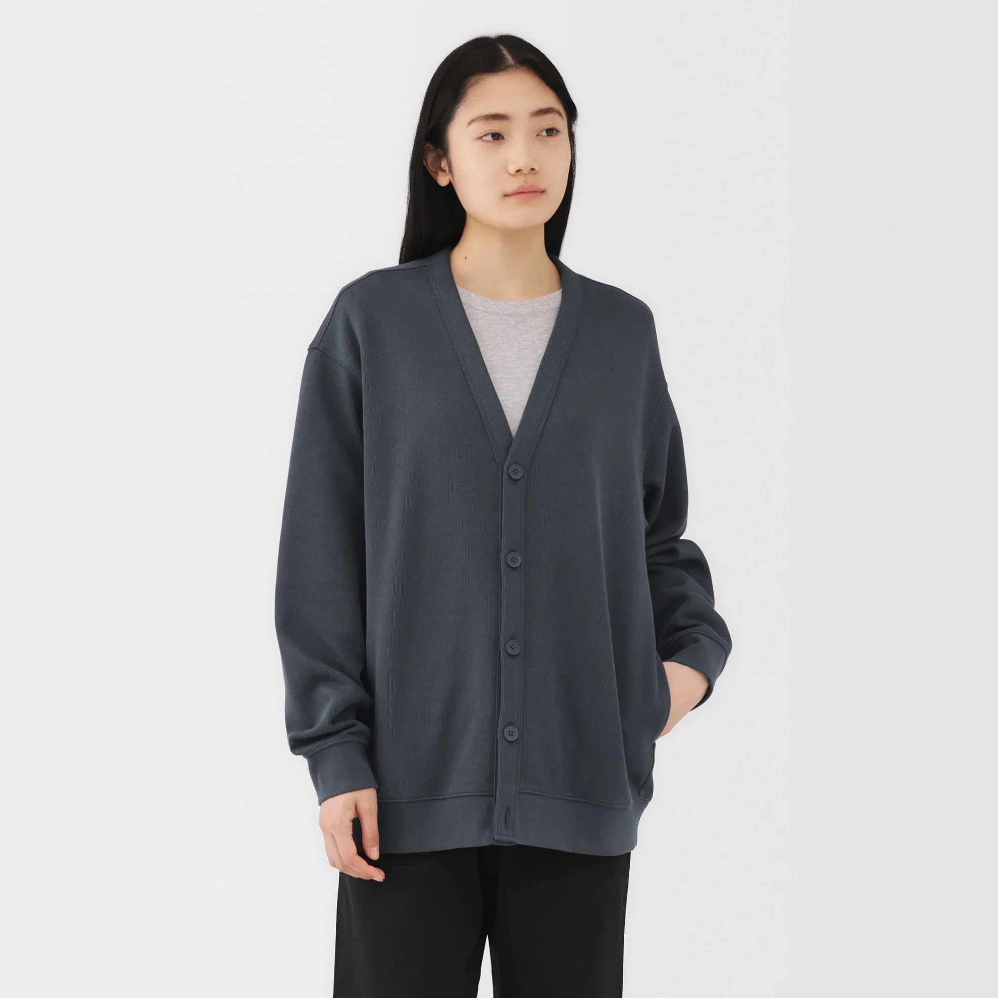 Double Knitted V-Neck Cardigan - Image 4