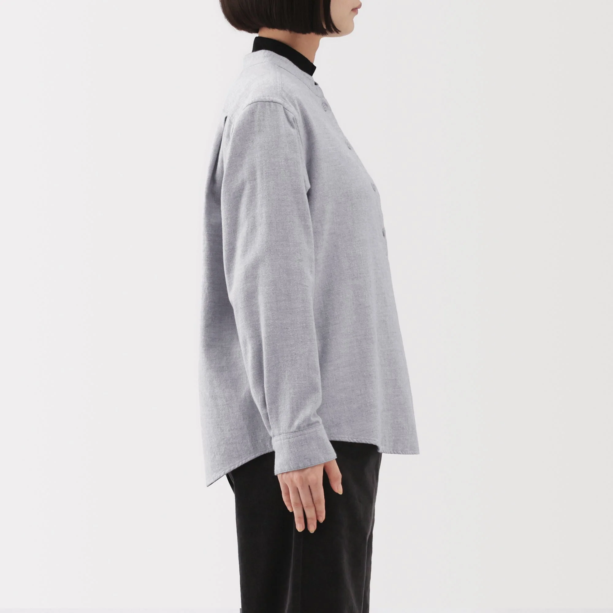 Flannel Stand Collar Blouse - Image 37
