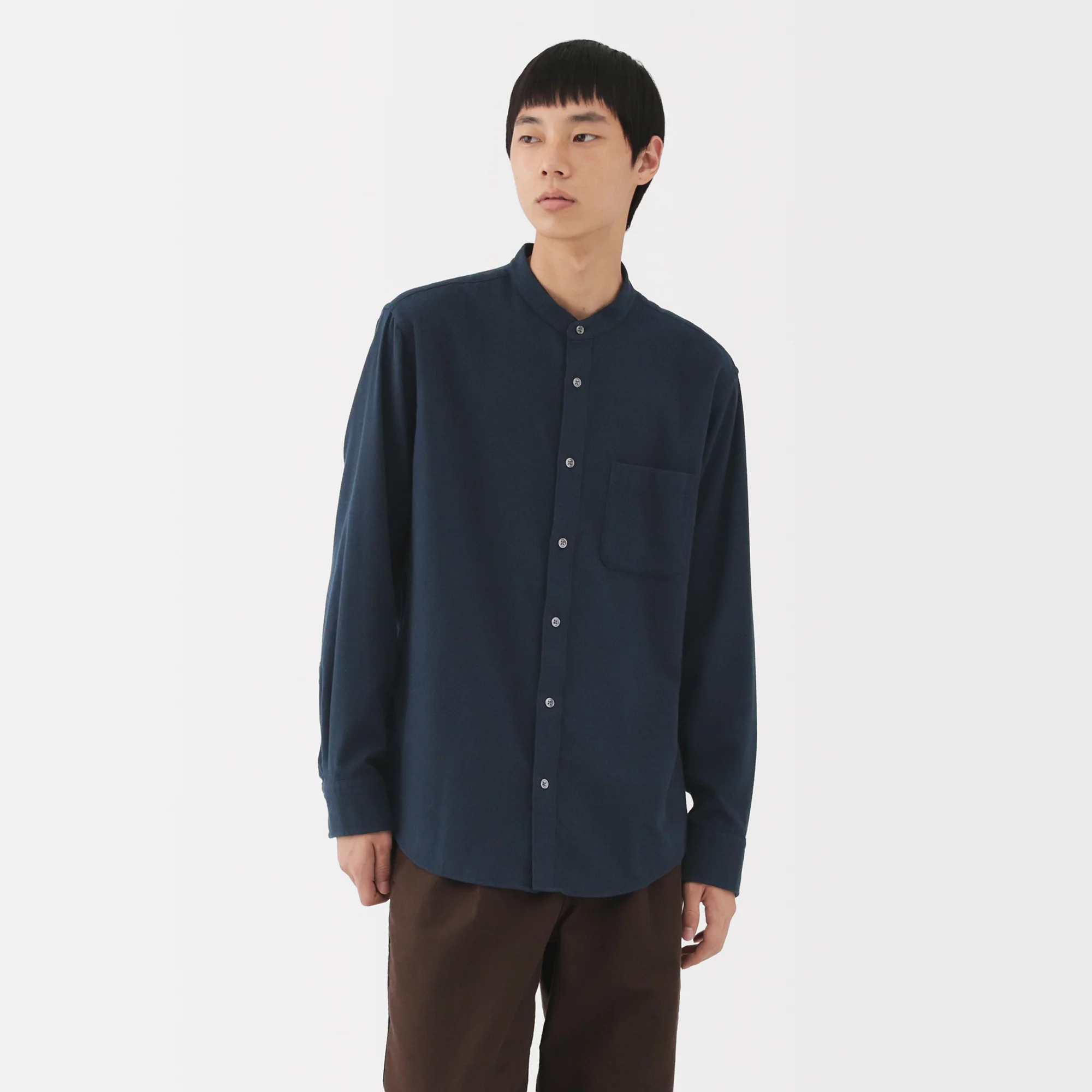 Flannel Stand Collar Shirt - Image 21