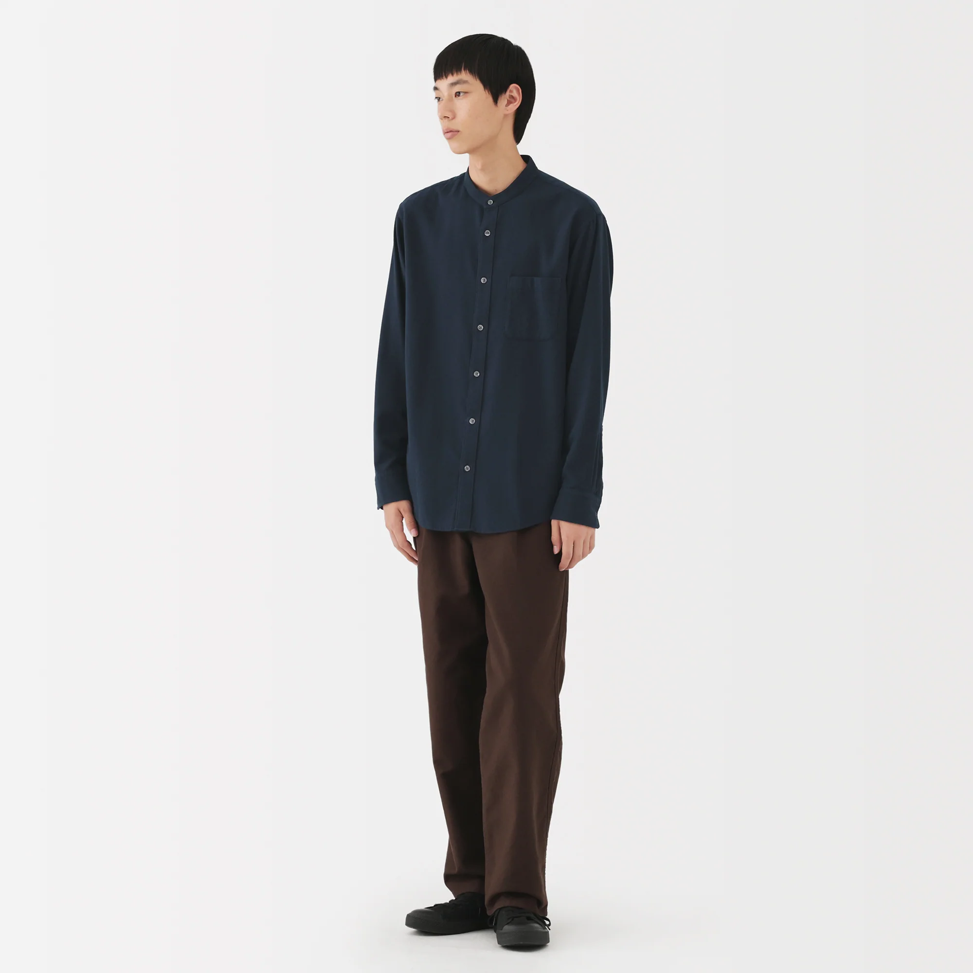 Flannel Stand Collar Shirt - Image 22