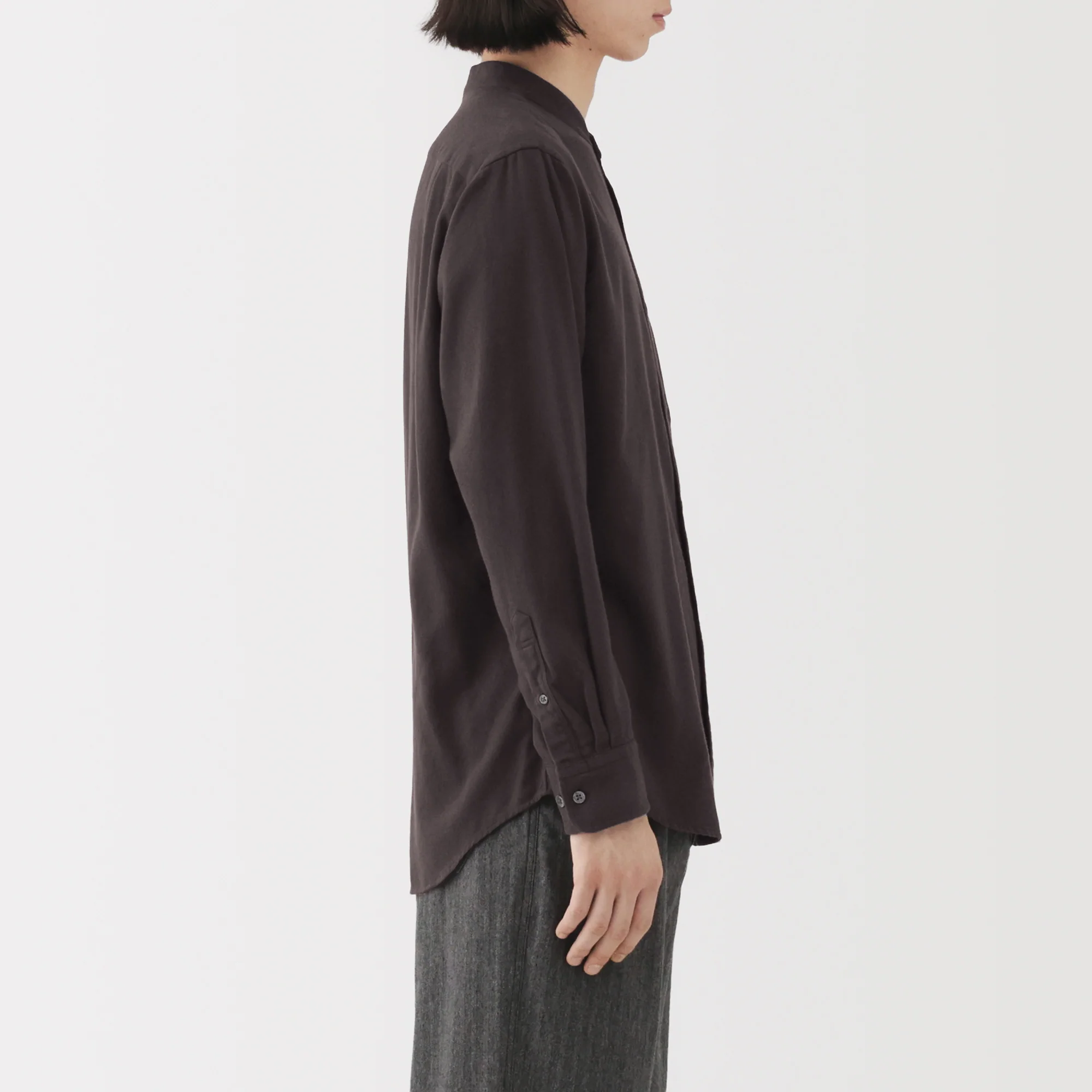 Flannel Stand Collar Shirt - Image 23