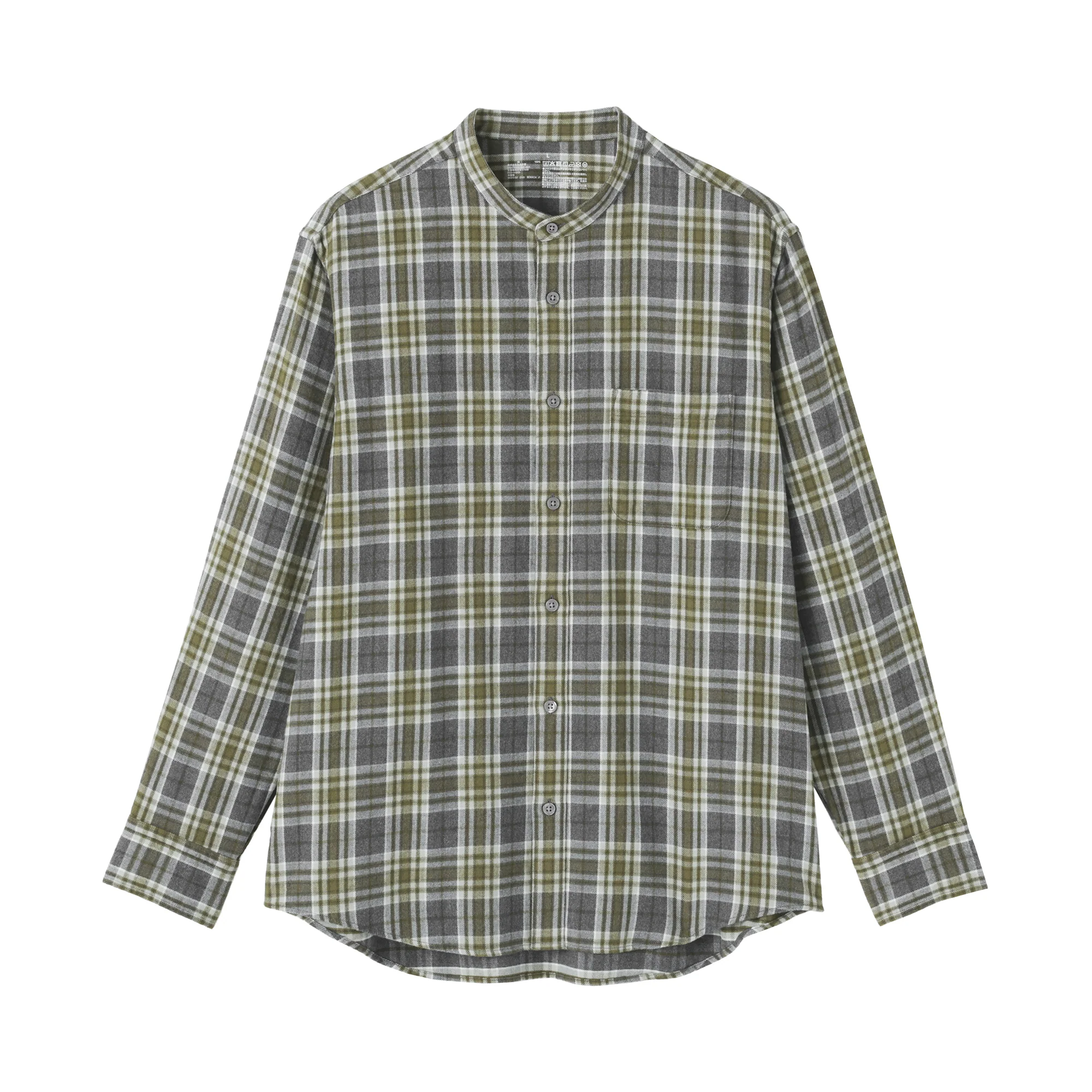 Flannel Stand Collar Shirt - Image 29