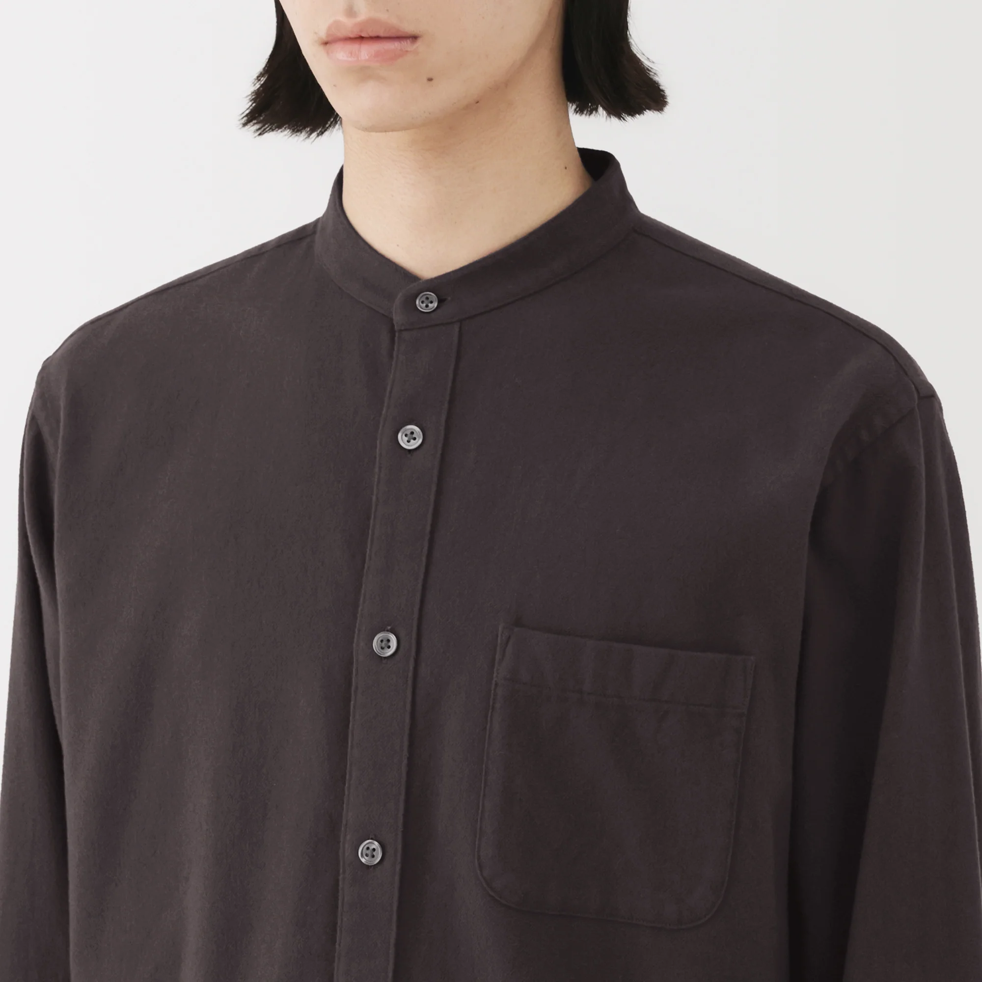 Flannel Stand Collar Shirt - Image 34
