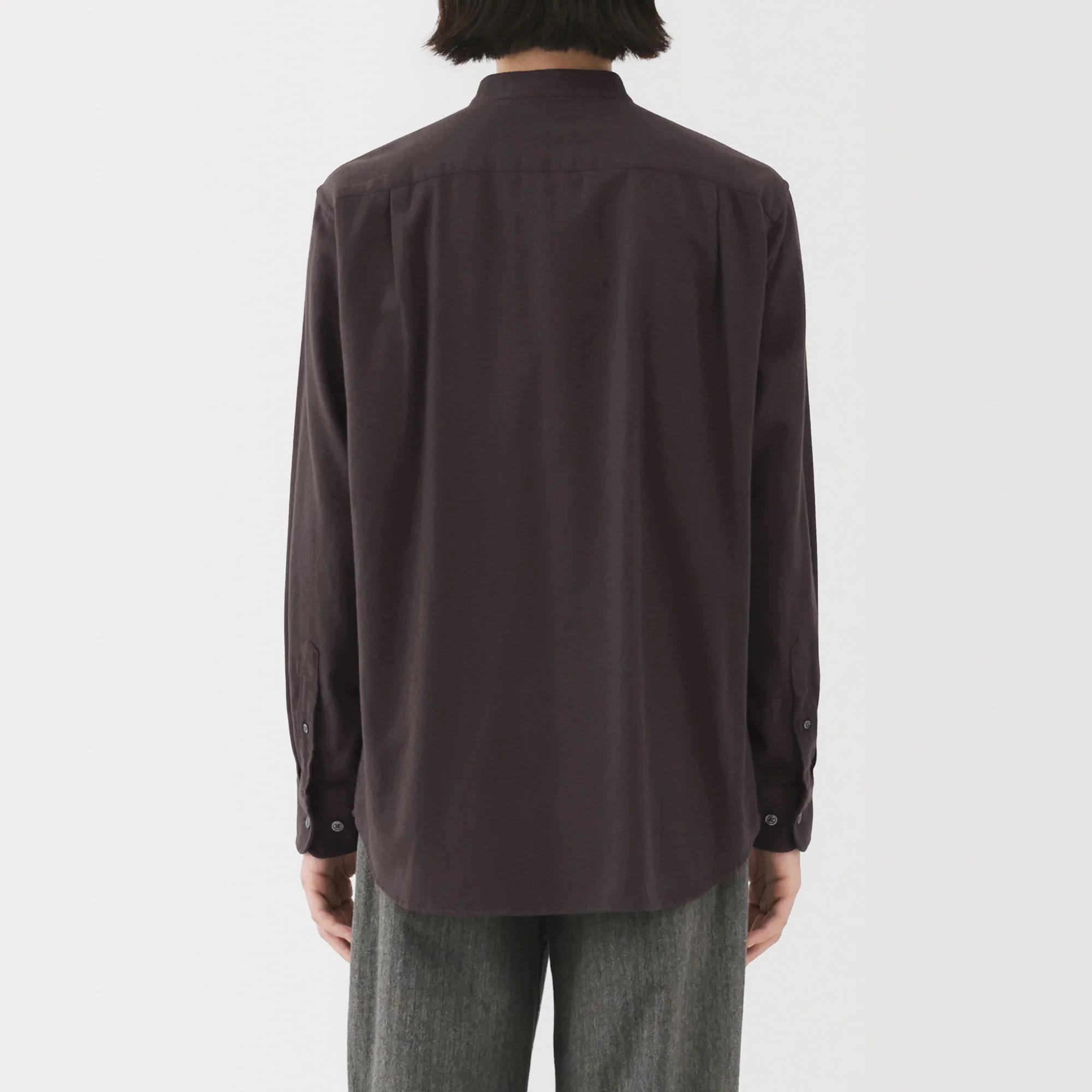Flannel Stand Collar Shirt - Image 60