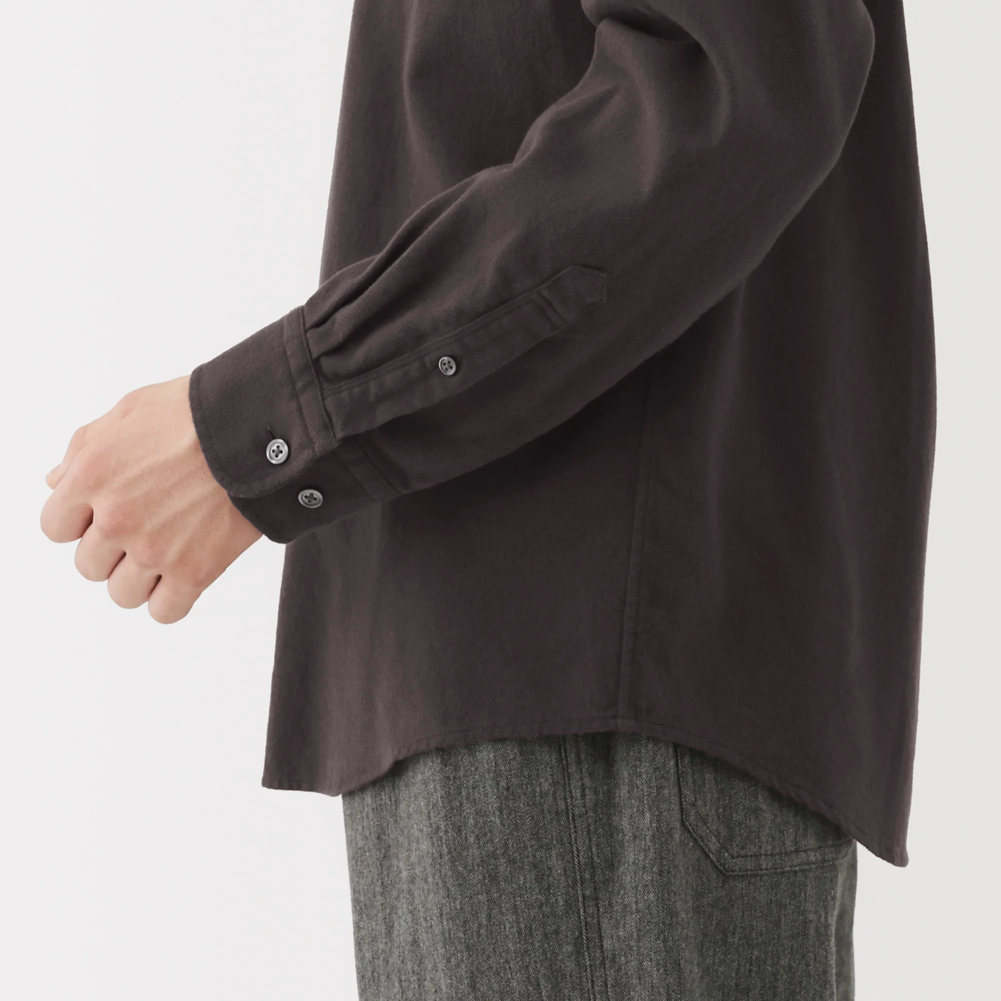 Flannel Stand Collar Shirt - Image 8