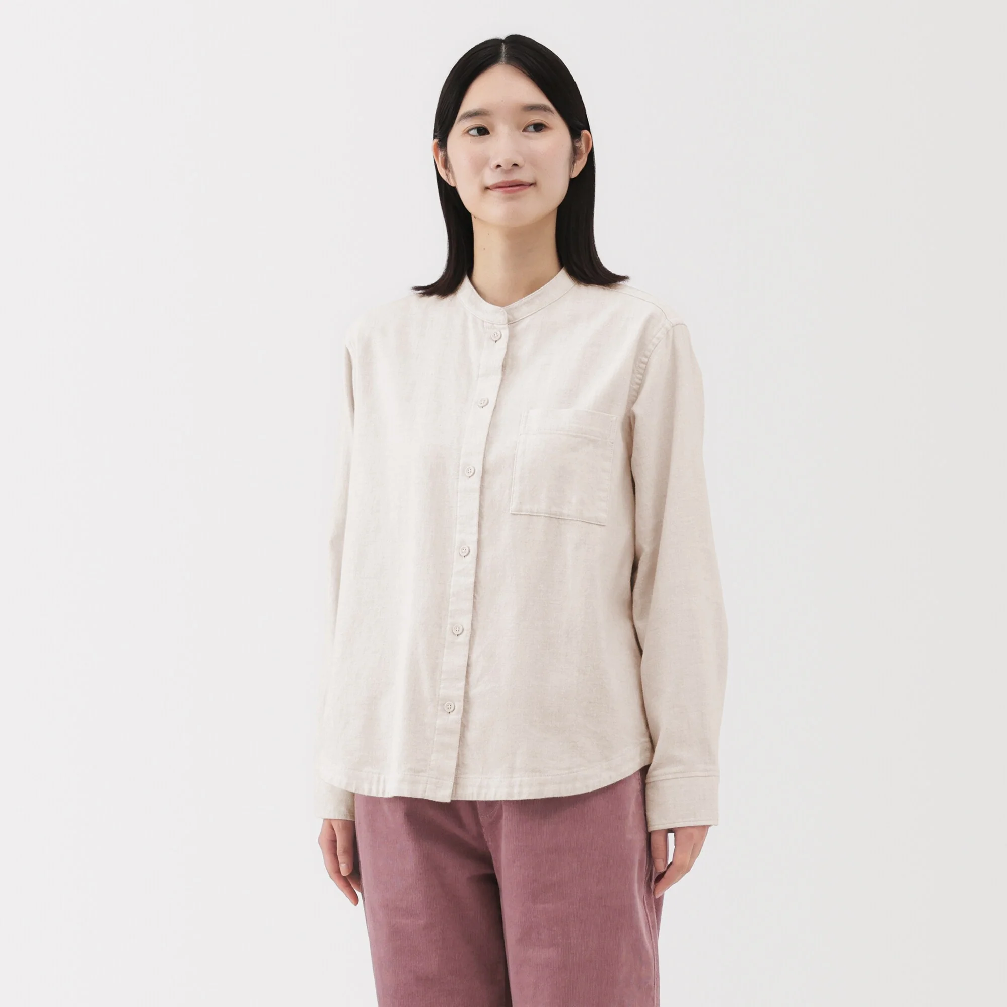 Flannel Stand Collar Shirt - Image 11