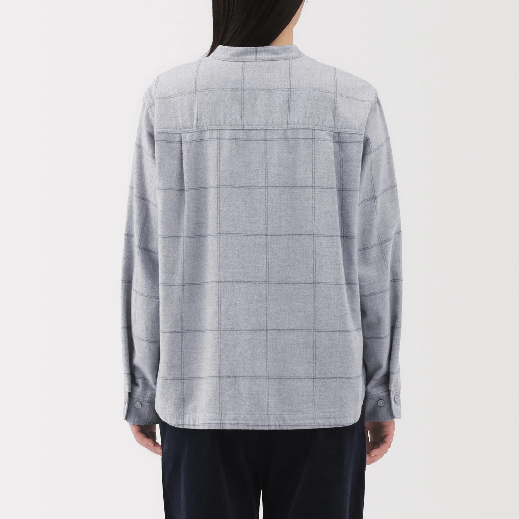 Flannel Stand Collar Shirt - Image 14
