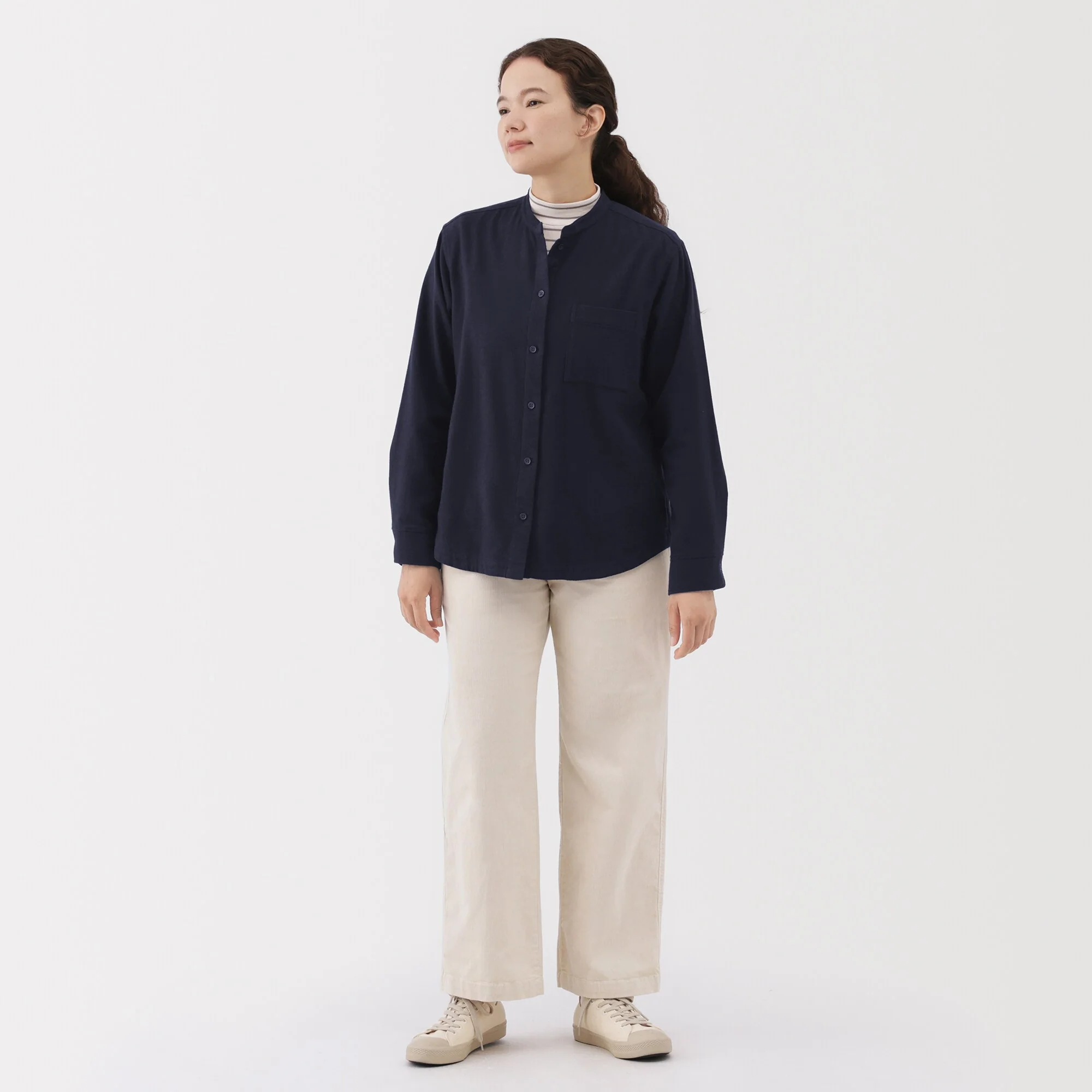 Flannel Stand Collar Shirt - Image 28